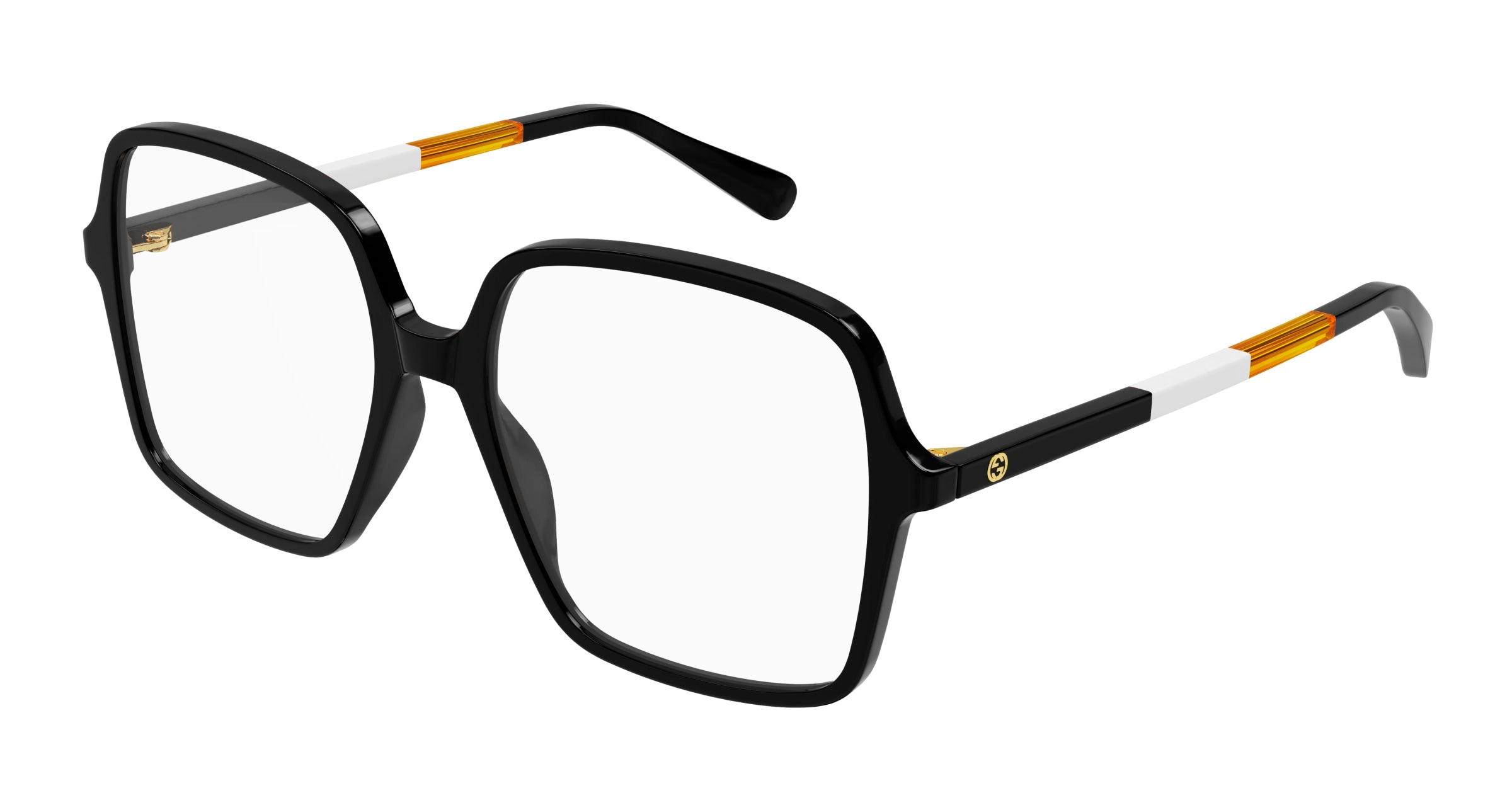 Gucci Donna Gucci GG1003O 010 Montature da vista Acetato Nero Trasparente Squadrata