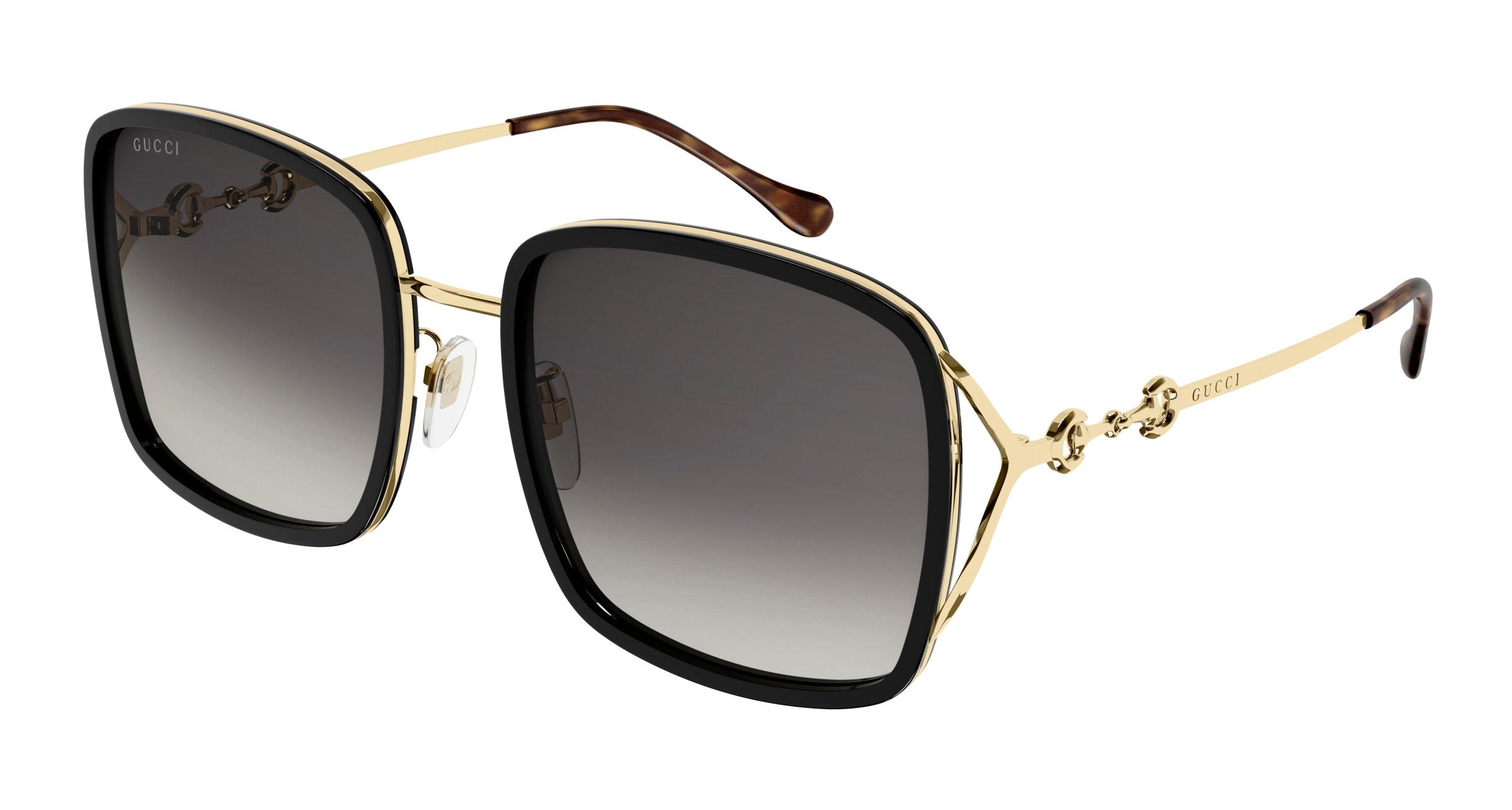 Gucci Donna Gucci GG1016SK 001 Occhiali da sole Iniettato Nero Grigio Squadrata Normale Gucci Donna Gucci GG1016SK 001 Occhiali da sole Iniettato Nero Grigio Squadrata Normale