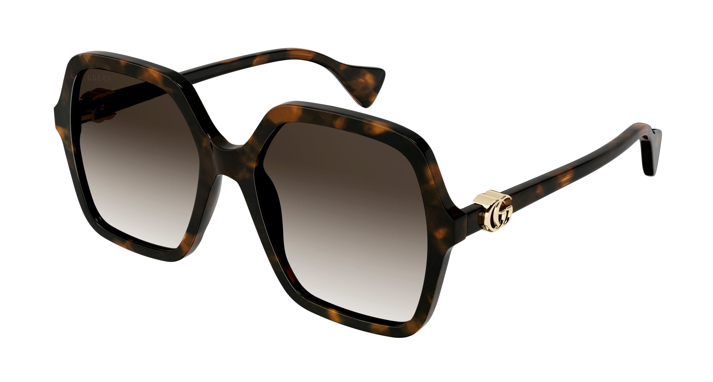 Gucci Donna Gucci GG1072S 002 Occhiali da sole Acetato Havana Marrone Squadrata Sfumato