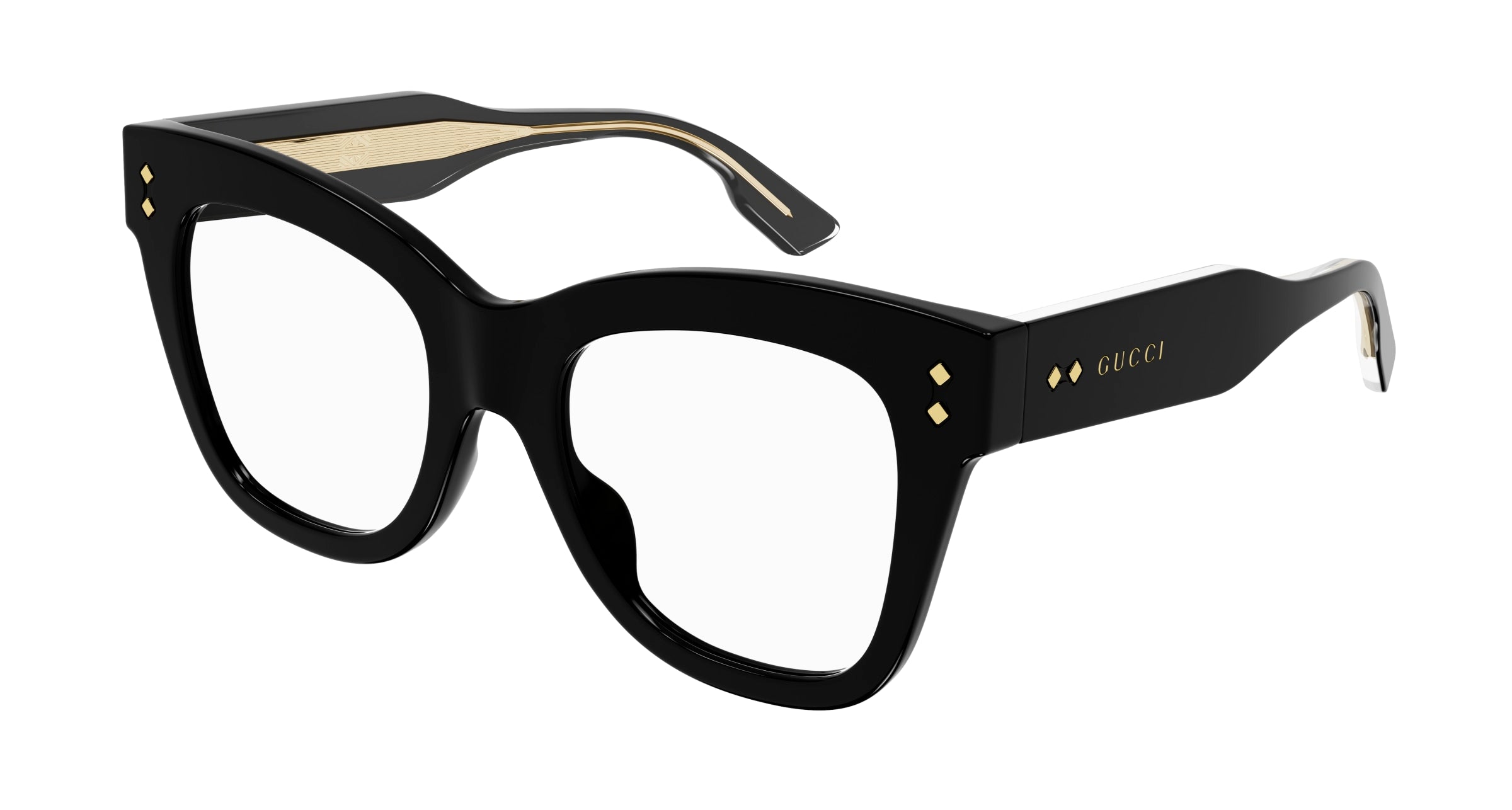Gucci Donna Gucci GG1082O 001 Montature da vista Acetato Nero Cat Eye Gucci Donna Gucci GG1082O 001 Montature da vista Acetato Nero Cat Eye