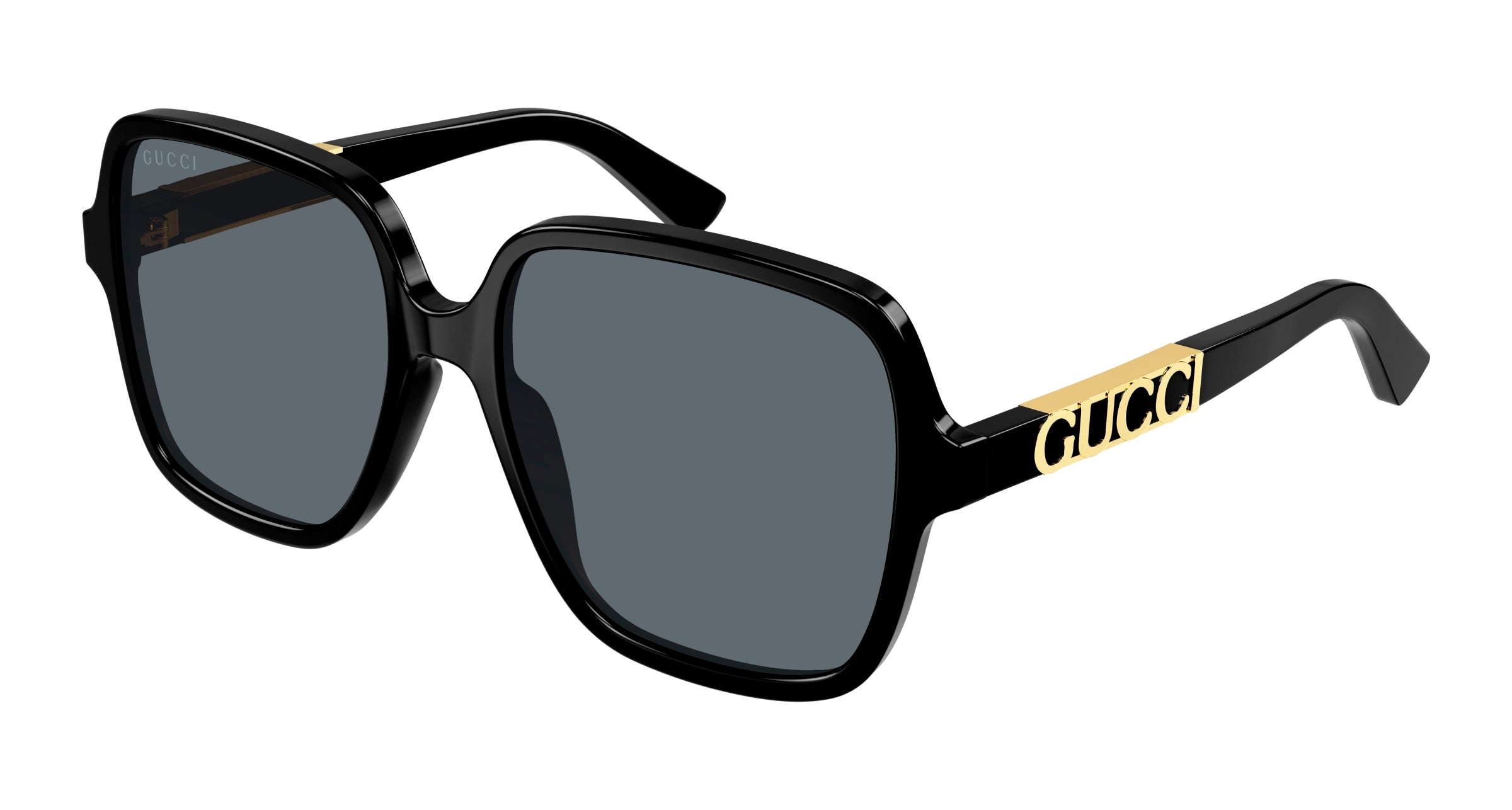 Gucci Donna Gucci GG1189SA 002 Occhiali da sole Acetato Nero Grigio Squadrata Normale