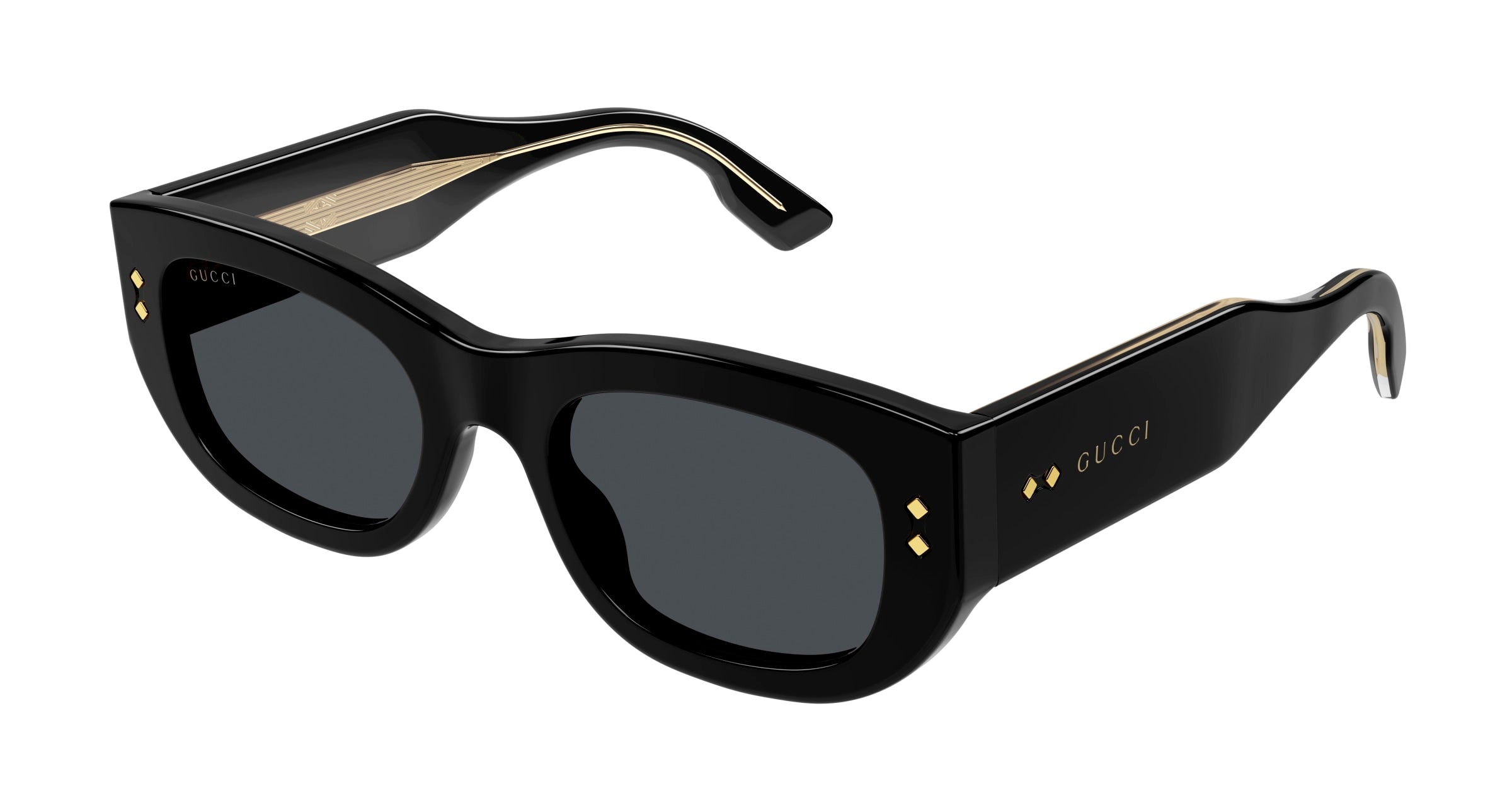 Gucci Donna Gucci GG1215S 002 Occhiali da sole Acetato Nero Grigio Squadrata Normale
