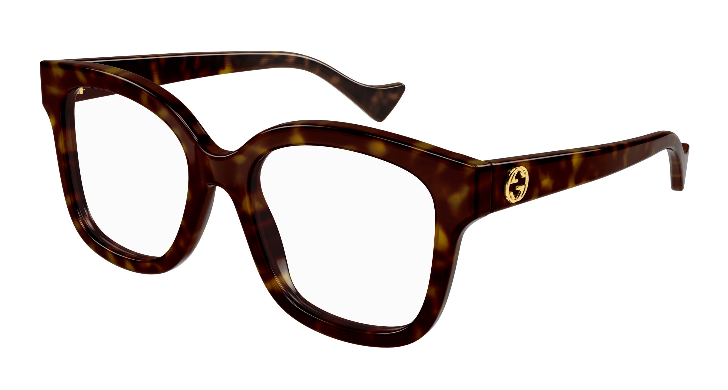 Gucci Donna Gucci GG1258O 005 Montature da vista Plastica Havana Squadrata Gucci Donna Gucci GG1258O 005 Montature da vista Plastica Havana Squadrata