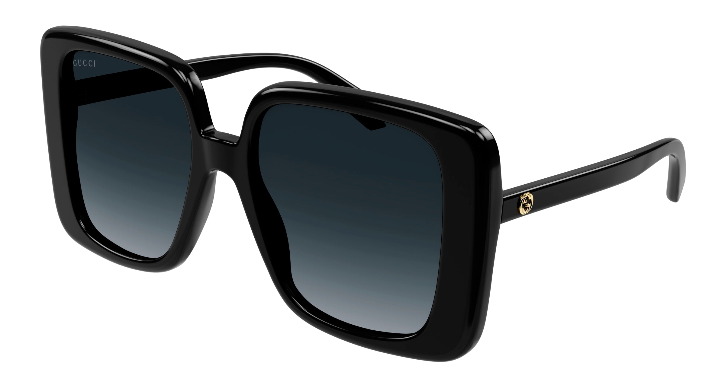 Gucci Donna Gucci GG1314S 001 Occhiali da sole Acetato Nero Grigio Squadrata Normale Sfumato