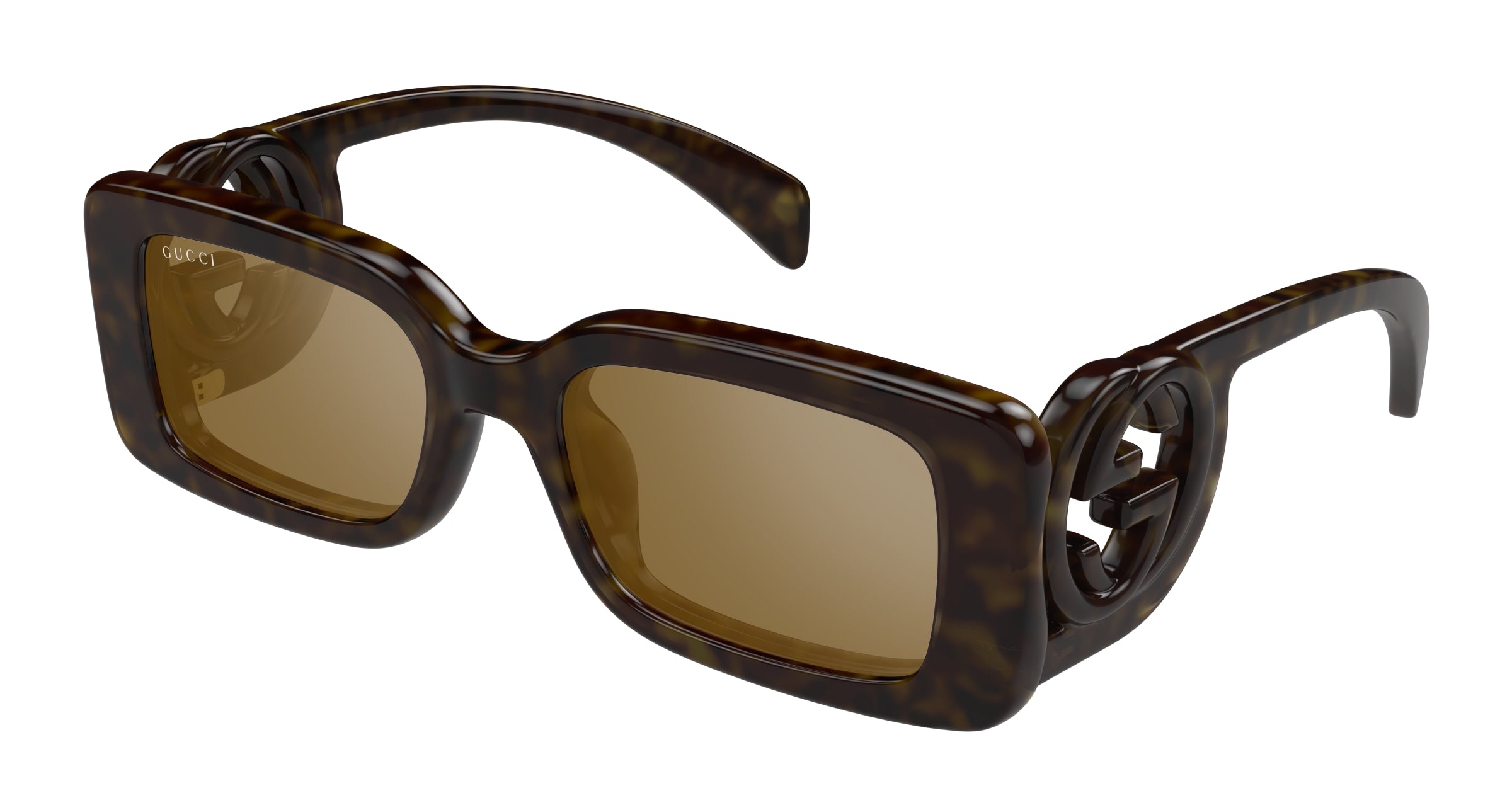 Gucci Donna Gucci GG1325S 012 Occhiali da sole Iniettato Havana Marrone Squadrata