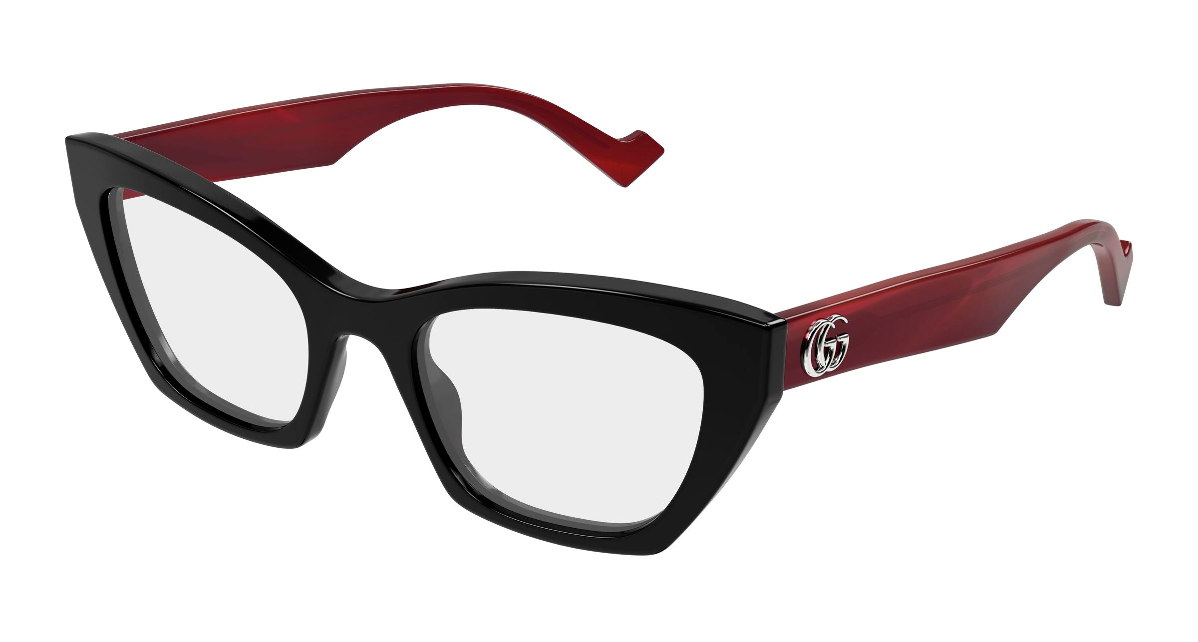 Gucci Donna Gucci GG1334O 004 Montature da vista Acetato Nero Trasparente Cat Eye