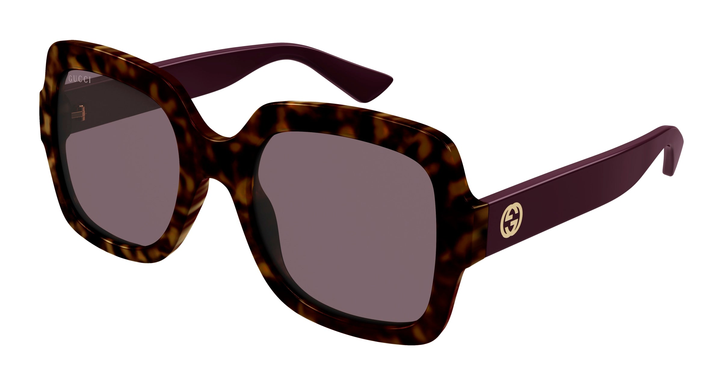Gucci Donna Gucci GG1337S 009 Occhiali da sole Iniettato Havana Viola Squadrata Gucci Donna Gucci GG1337S 009 Occhiali da sole Iniettato Havana Viola Squadrata