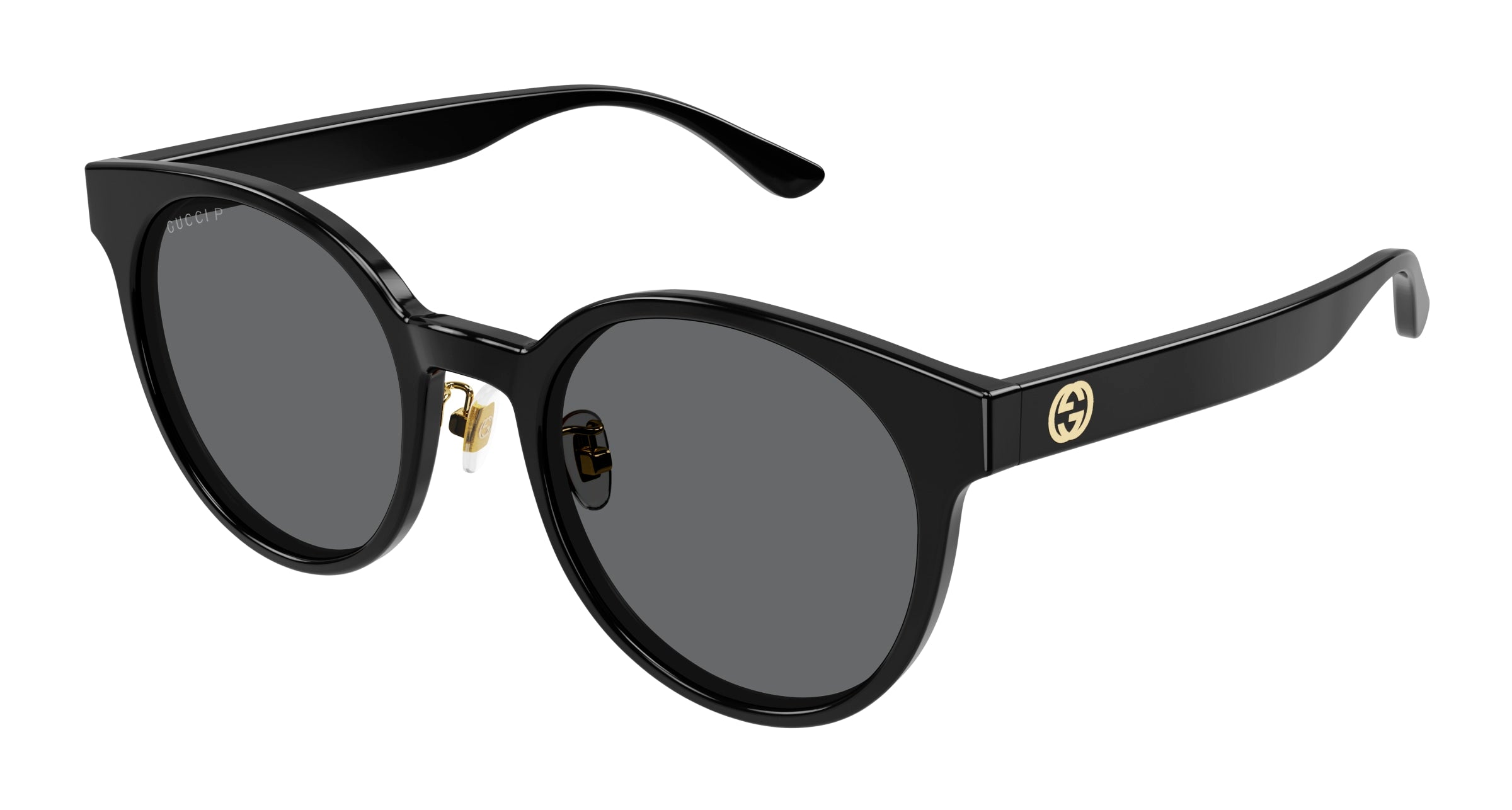 Gucci Donna Gucci GG1339SK 002 Occhiali da sole Plastica Nero Grigio Rotonda Polarizzata