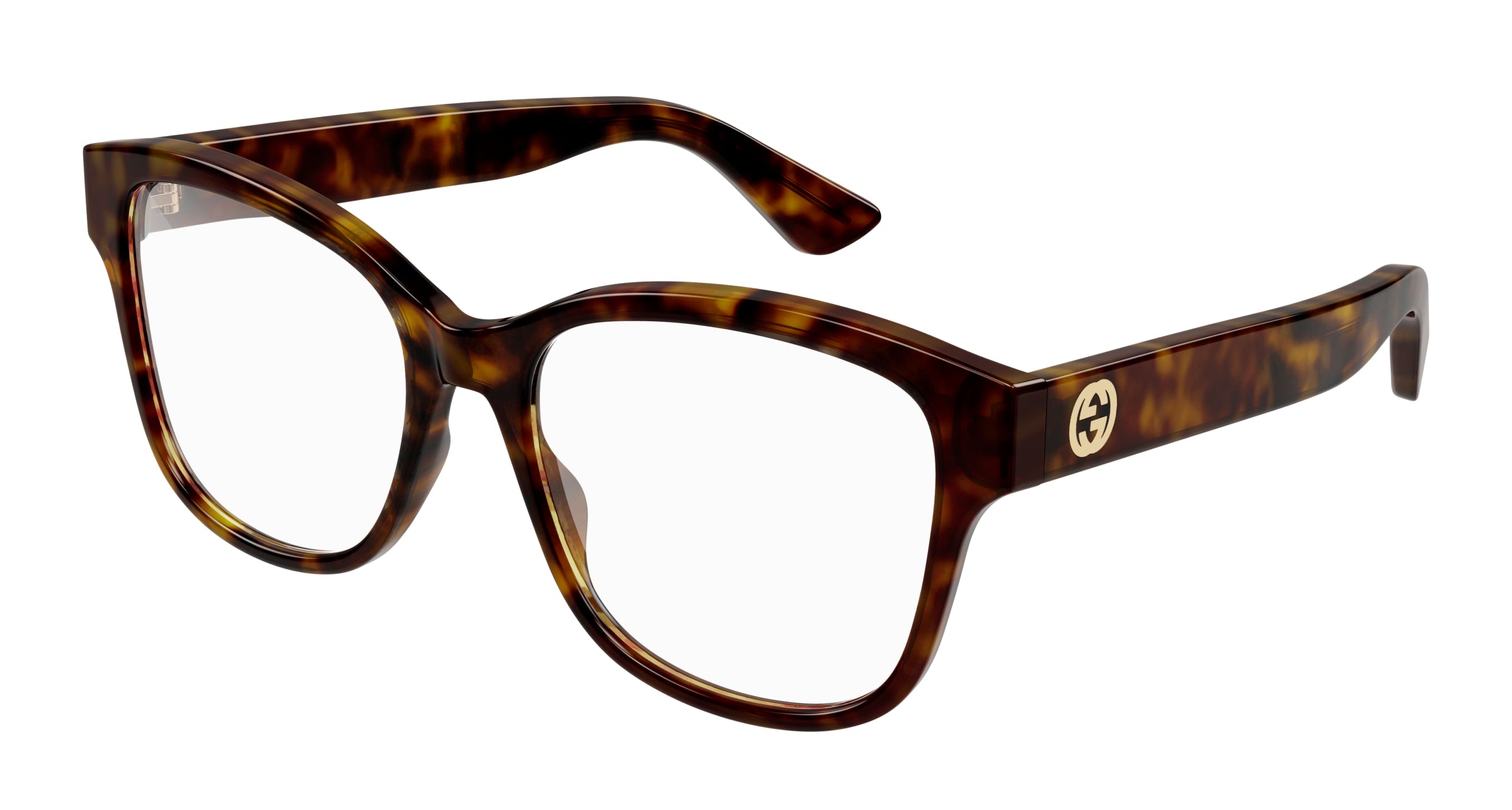 Gucci Donna Gucci GG1340O 002 Montature da vista Plastica Havana Squadrata
