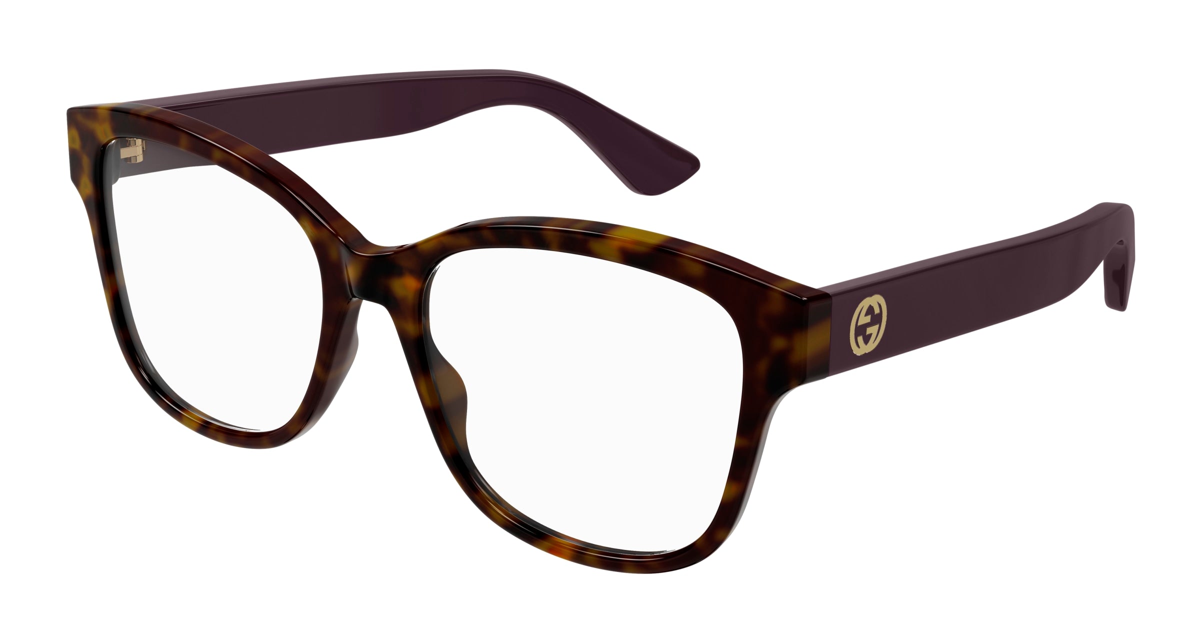 Gucci Donna Gucci GG1340O 008 Montature da vista Iniettato Havana Trasparente Squadrata Gucci Donna Gucci GG1340O 008 Montature da vista Iniettato Havana Trasparente Squadrata