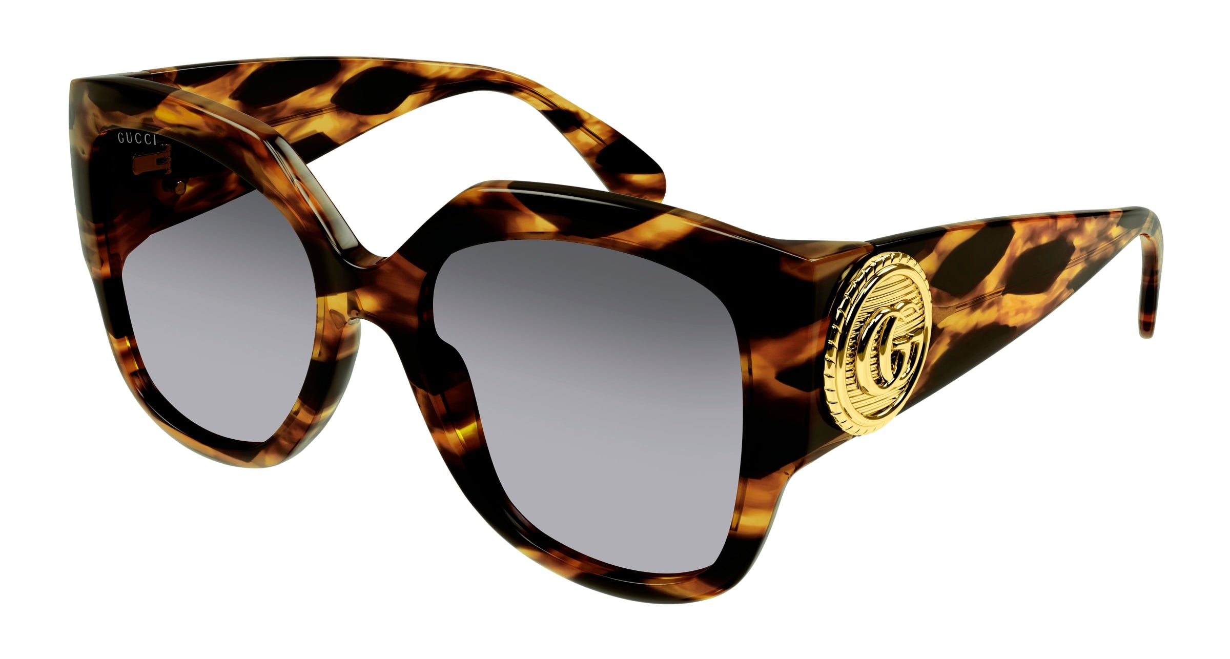 Gucci Donna Gucci GG1407S 002 Occhiali da sole Acetato Havana Grigio Squadrata Normale Sfumato Gucci Donna Gucci GG1407S 002 Occhiali da sole Acetato Havana Grigio Squadrata Normale Sfumato