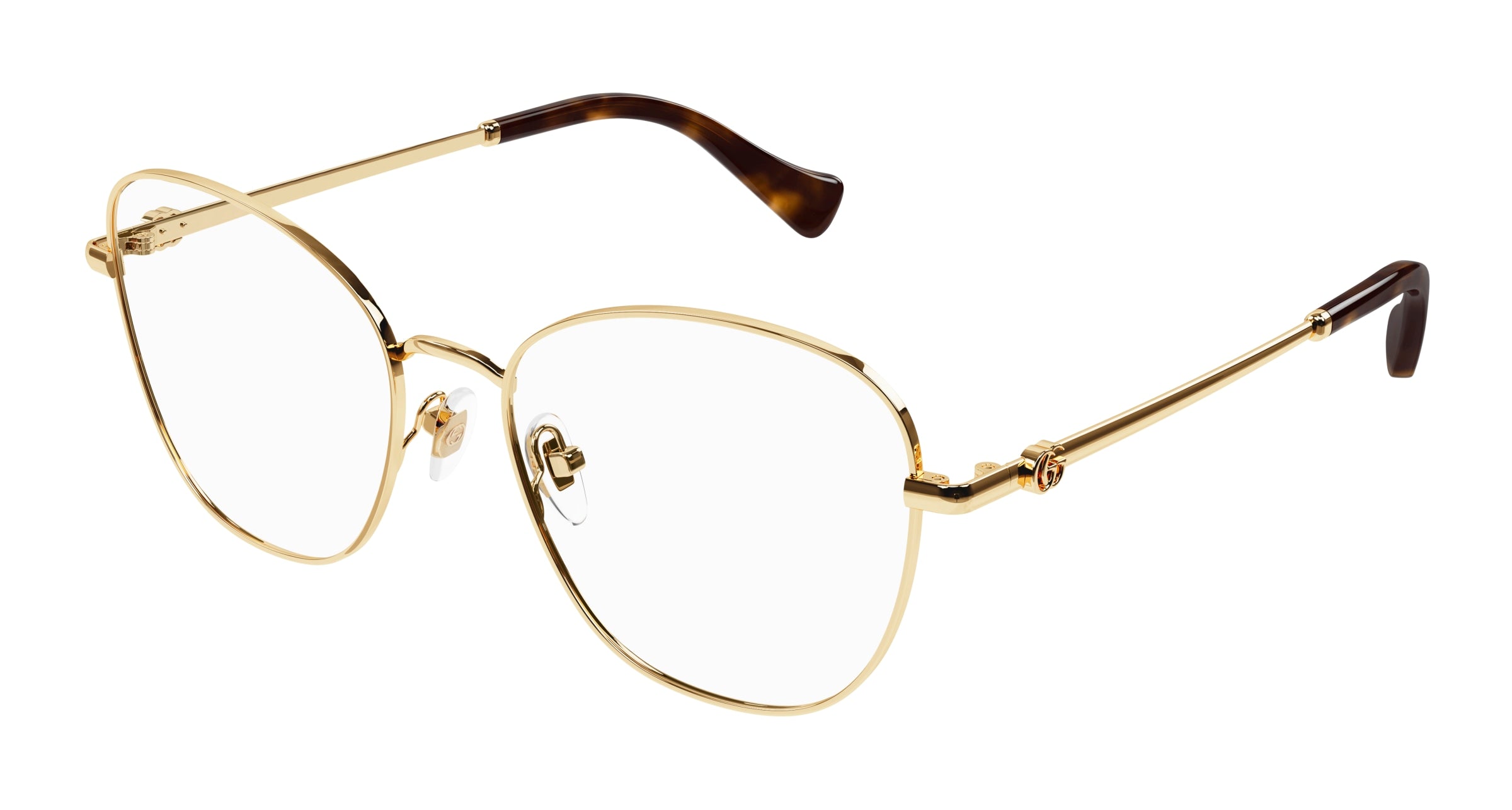 Gucci Donna Gucci GG1418O 001 Montature da vista Metallo Oro Trasparente Cat Eye