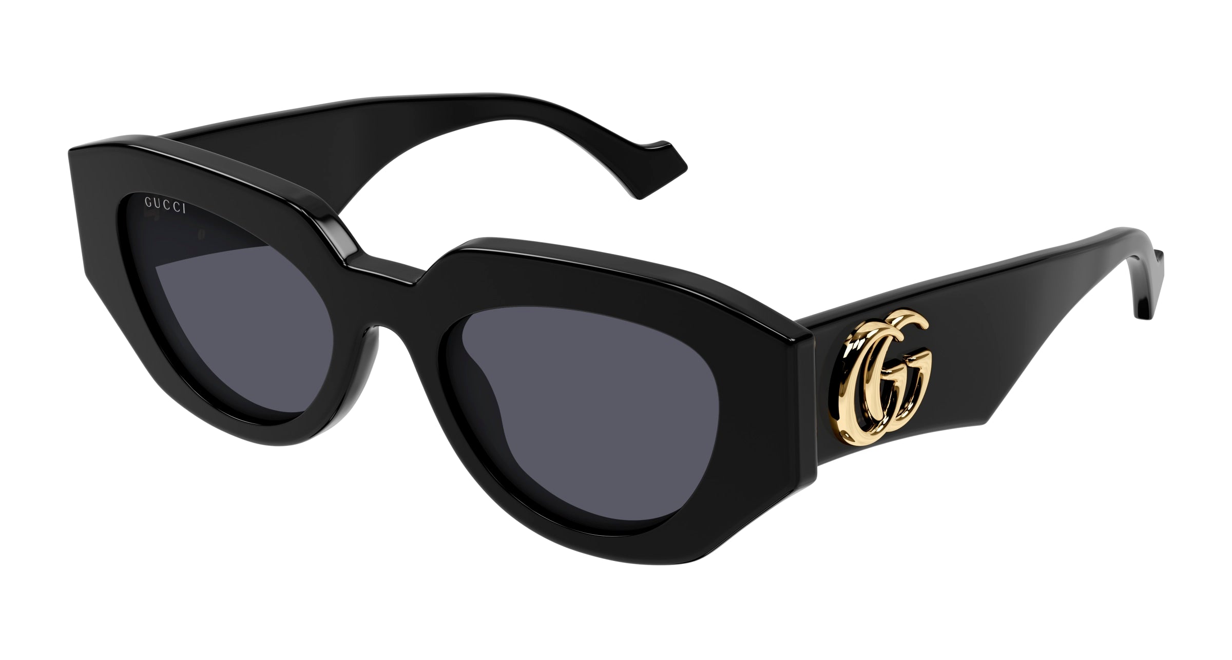 Gucci Donna Gucci GG1421S 001 Occhiali da sole Acetato Nero Grigio Geometrica