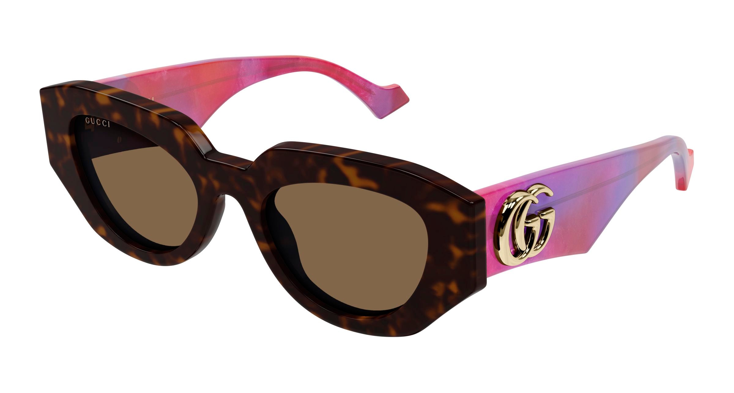 Gucci Donna Gucci GG1421S 011 Occhiali da sole Acetato Havana Marrone Geometrica Gucci Donna Gucci GG1421S 011 Occhiali da sole Acetato Havana Marrone Geometrica