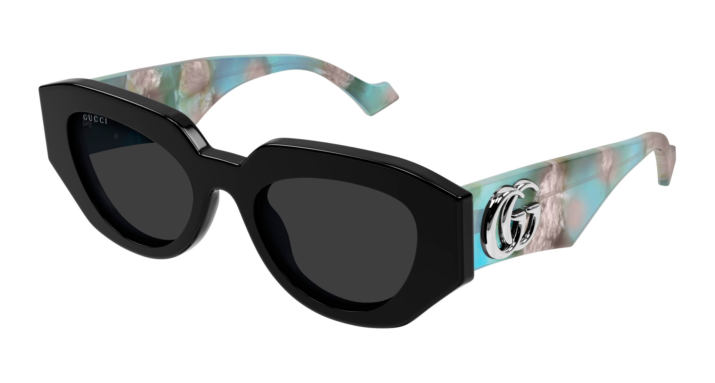 Gucci Donna Gucci GG1421S 012 Occhiali da sole Acetato Nero Grigio Geometrica Gucci Donna Gucci GG1421S 012 Occhiali da sole Acetato Nero Grigio Geometrica