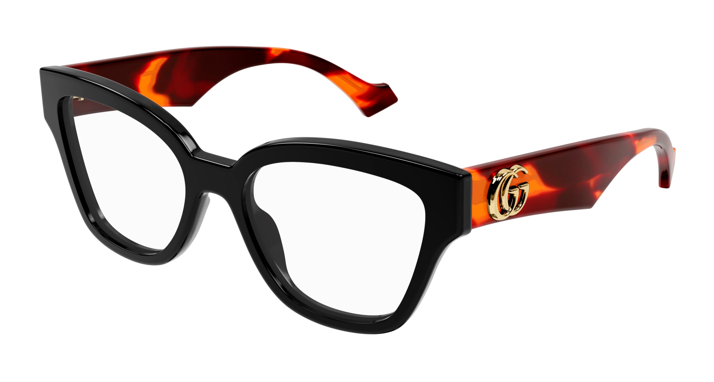 Gucci Donna Gucci GG1424O 007 Montature da vista Acetato Nero Geometrica