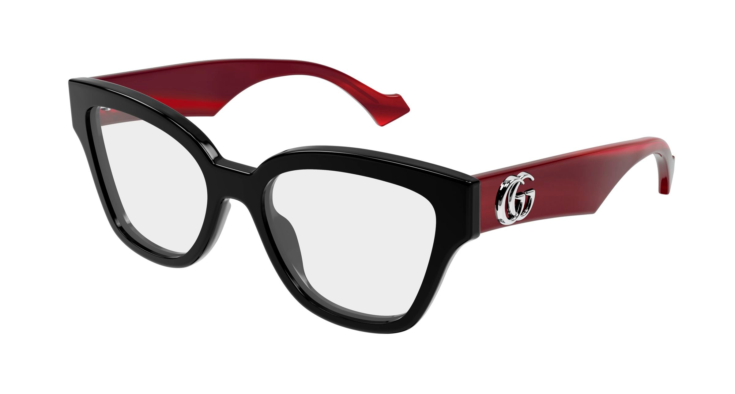 Gucci Donna Gucci GG1424O 013 Montature da vista Acetato Nero Trasparente Rotonda
