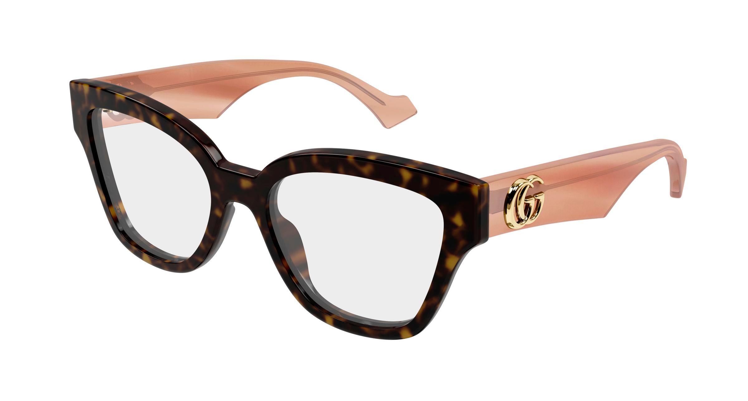 Gucci Donna Gucci GG1424O 014 Montature da vista Acetato Havana Trasparente Rotonda Gucci Donna Gucci GG1424O 014 Montature da vista Acetato Havana Trasparente Rotonda