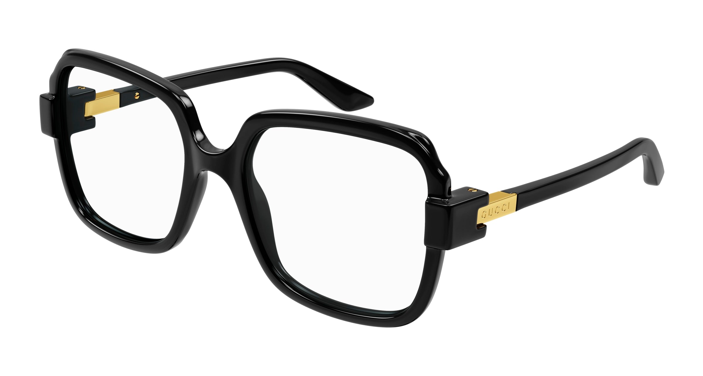 Gucci Donna Gucci GG1433O 001 Montature da vista Iniettato Nero Trasparente Squadrata Gucci Donna Gucci GG1433O 001 Montature da vista Iniettato Nero Trasparente Squadrata
