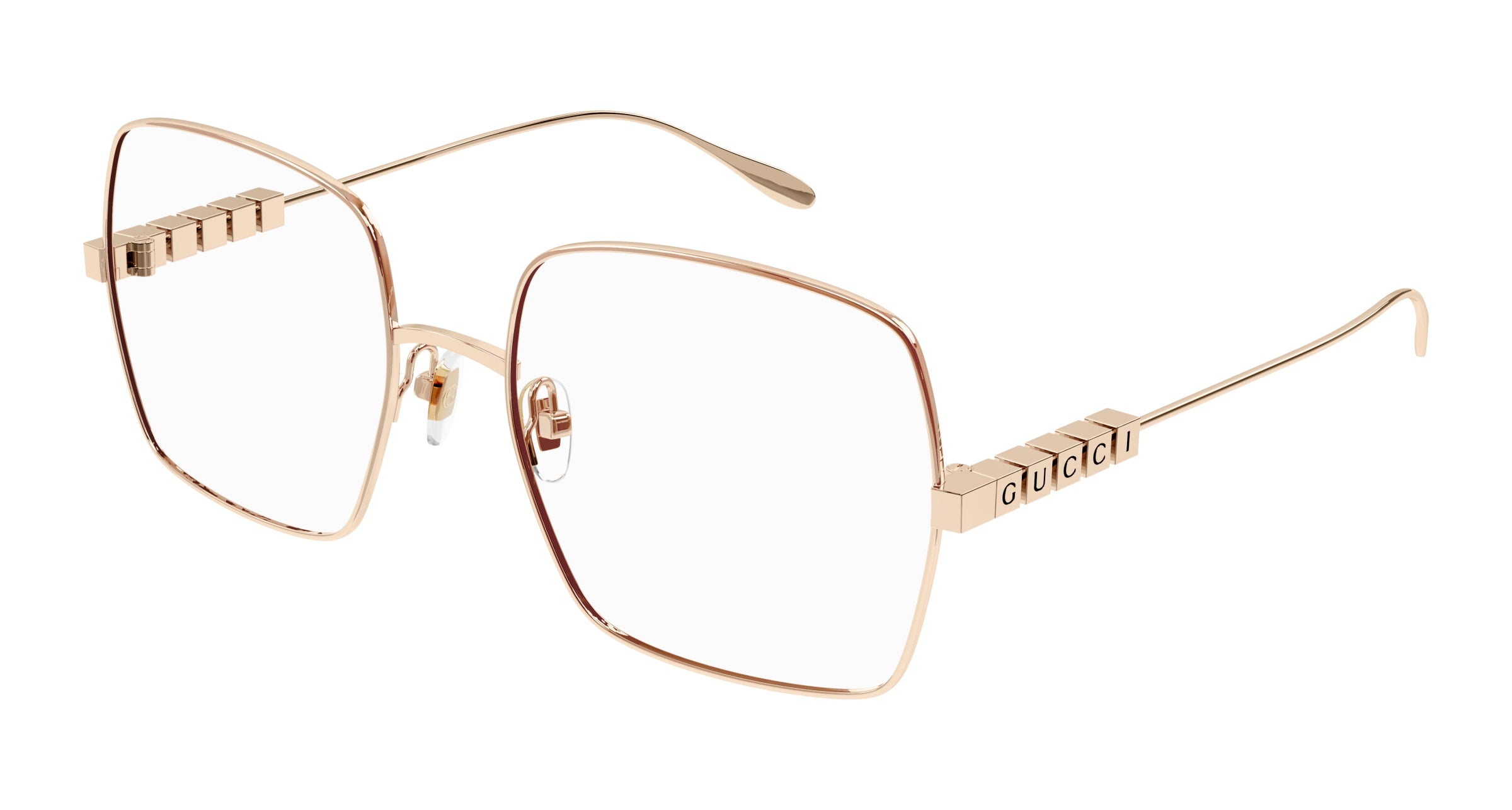 Gucci Donna Gucci GG1434O 002 Montature da vista Metallo Oro Trasparente Squadrata