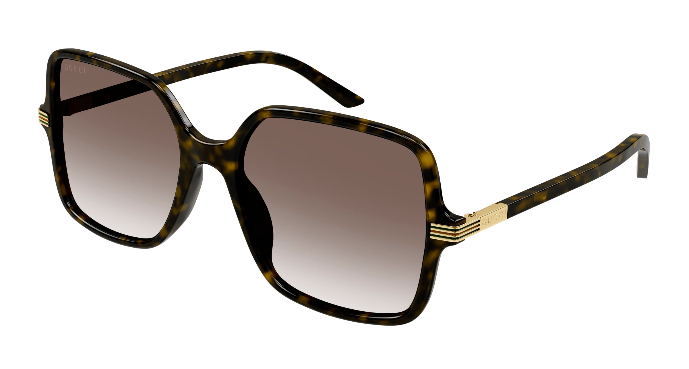 Gucci Donna Gucci GG1449S 002 Occhiali da sole Acetato Havana Marrone Squadrata Normale Sfumato