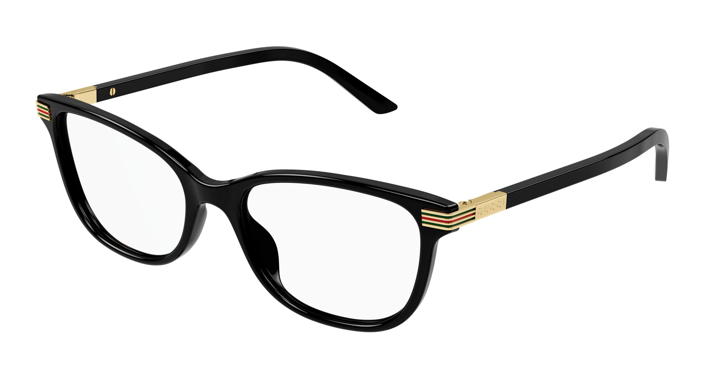 Gucci Donna Gucci GG1451O 004 Montature da vista Acetato Nero Trasparente Cat Eye