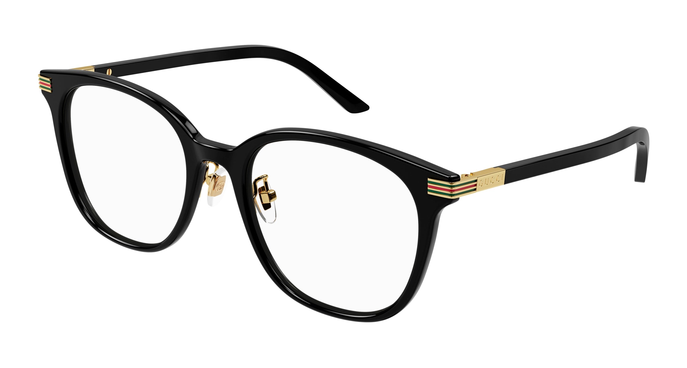 Gucci Donna Gucci GG1453OK 001 Montature da vista Acetato Nero Trasparente Rotonda