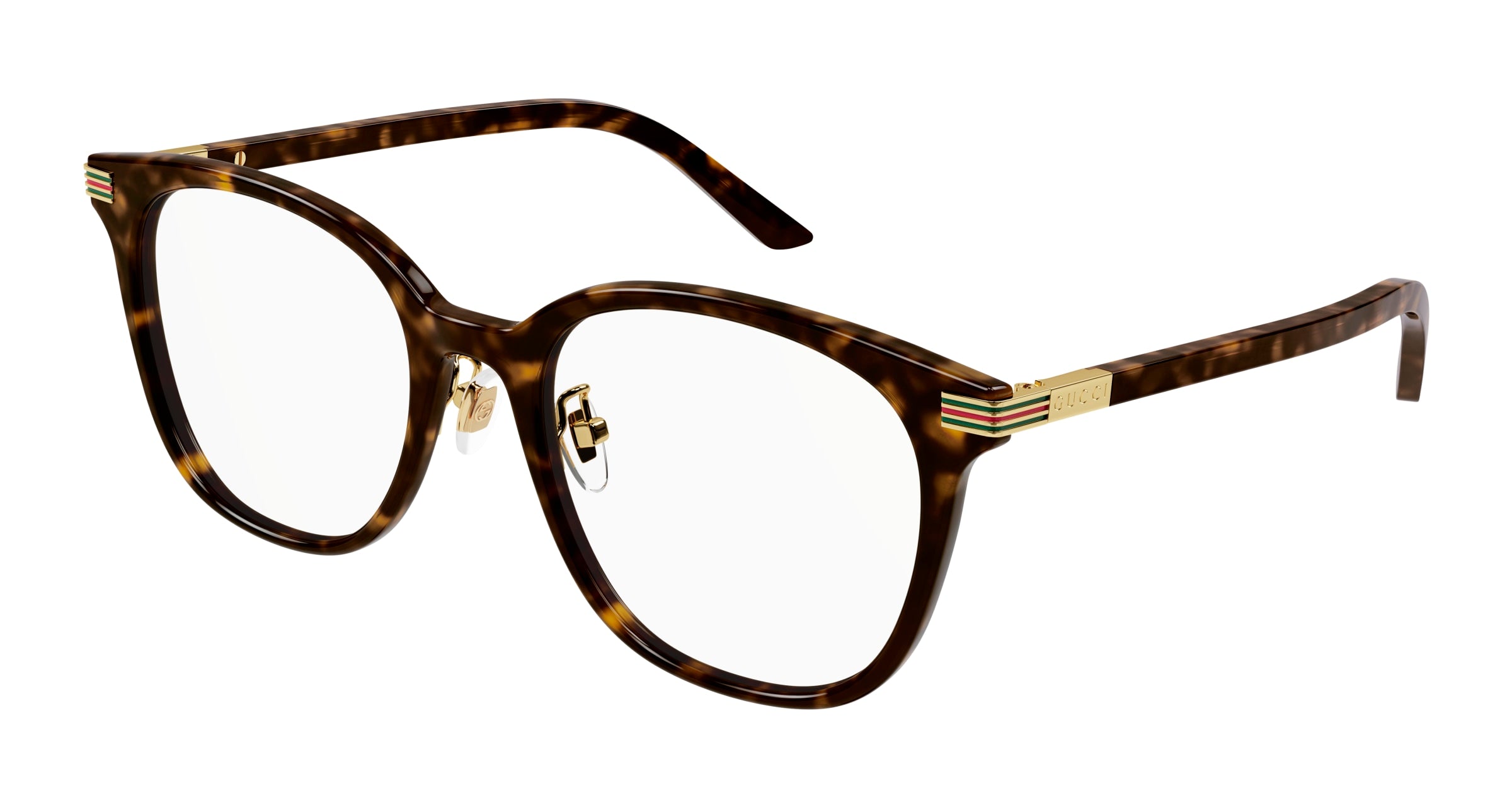 Gucci Donna Gucci GG1453OK 002 Montature da vista Acetato Havana Trasparente Rotonda Gucci Donna Gucci GG1453OK 002 Montature da vista Acetato Havana Trasparente Rotonda