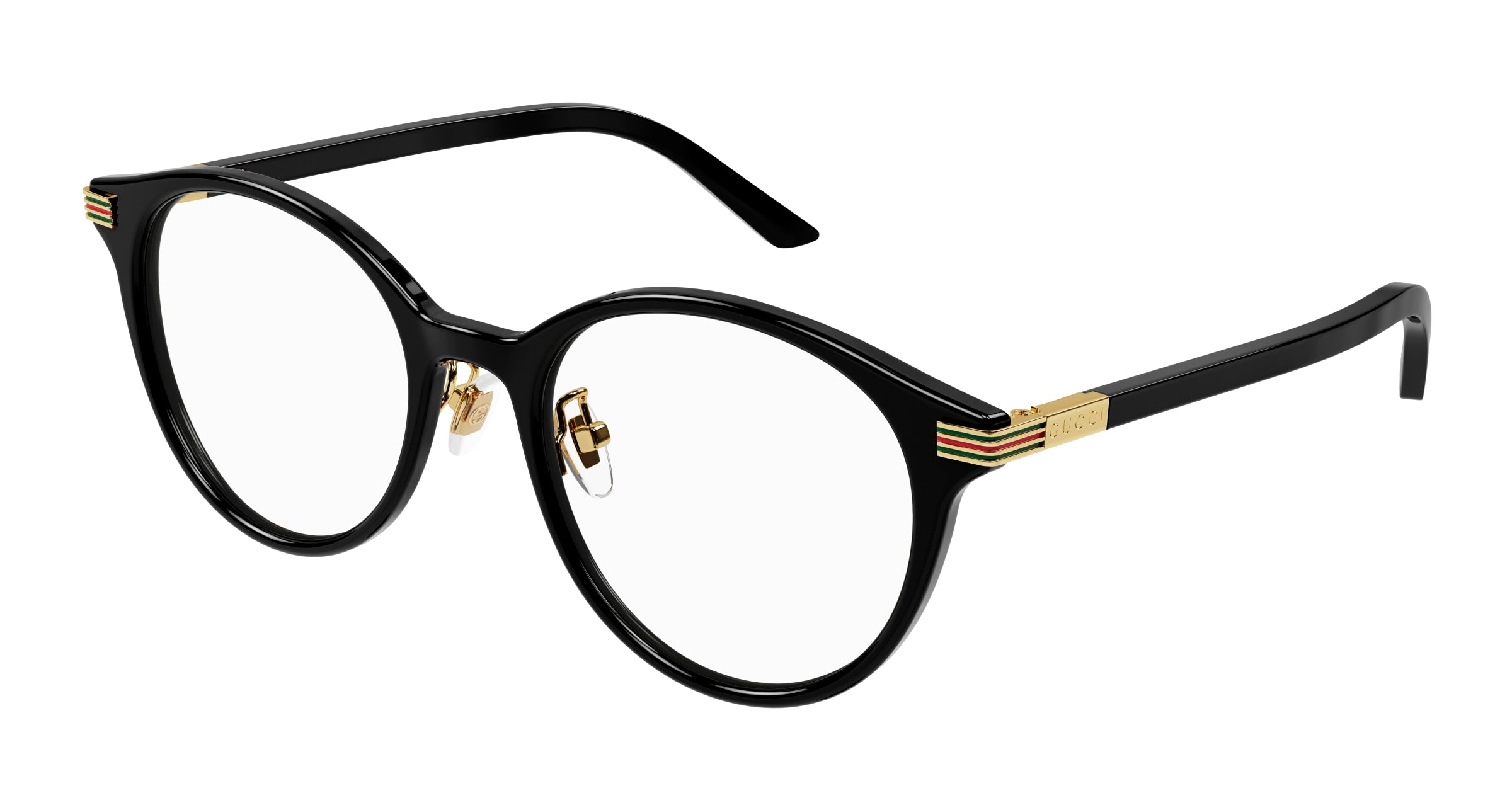 Gucci Donna Gucci GG1454OK 001 Montature da vista Acetato Nero Trasparente Rotonda