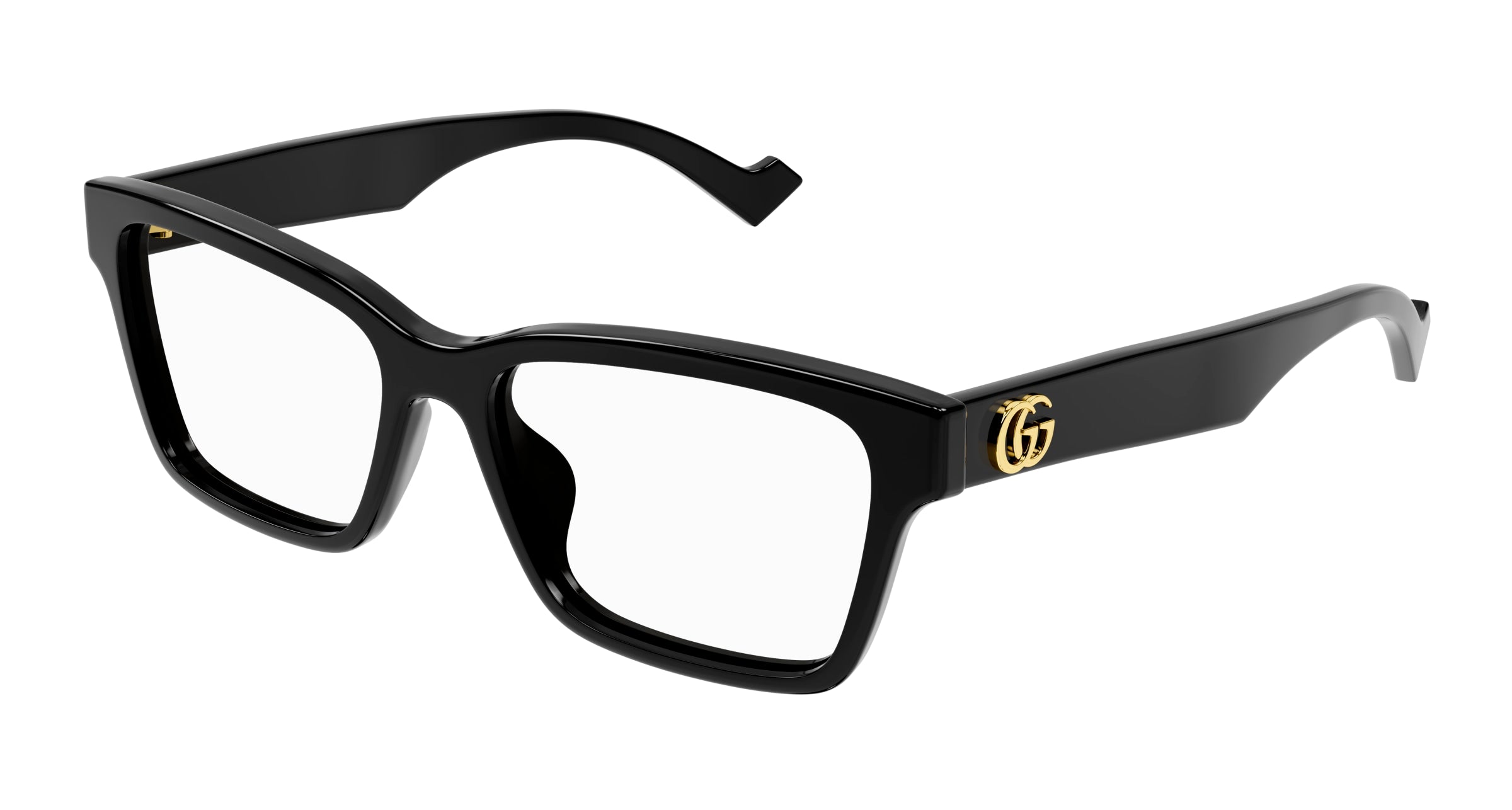 Gucci Donna Gucci GG1476OK 001 Montature da vista Acetato Nero Trasparente Squadrata