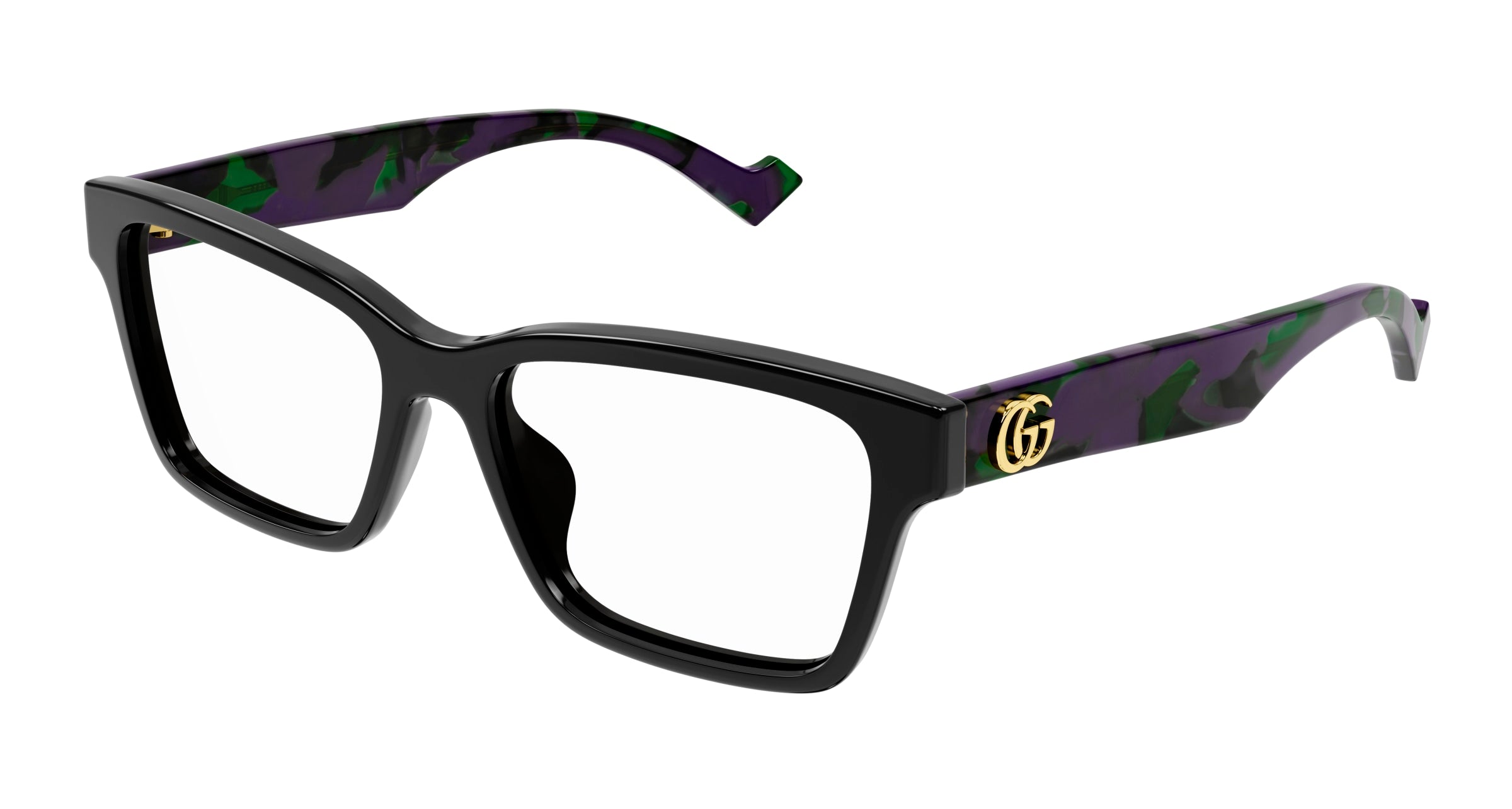 Gucci Donna Gucci GG1476OK 003 Montature da vista Acetato Nero Trasparente Squadrata Gucci Donna Gucci GG1476OK 003 Montature da vista Acetato Nero Trasparente Squadrata