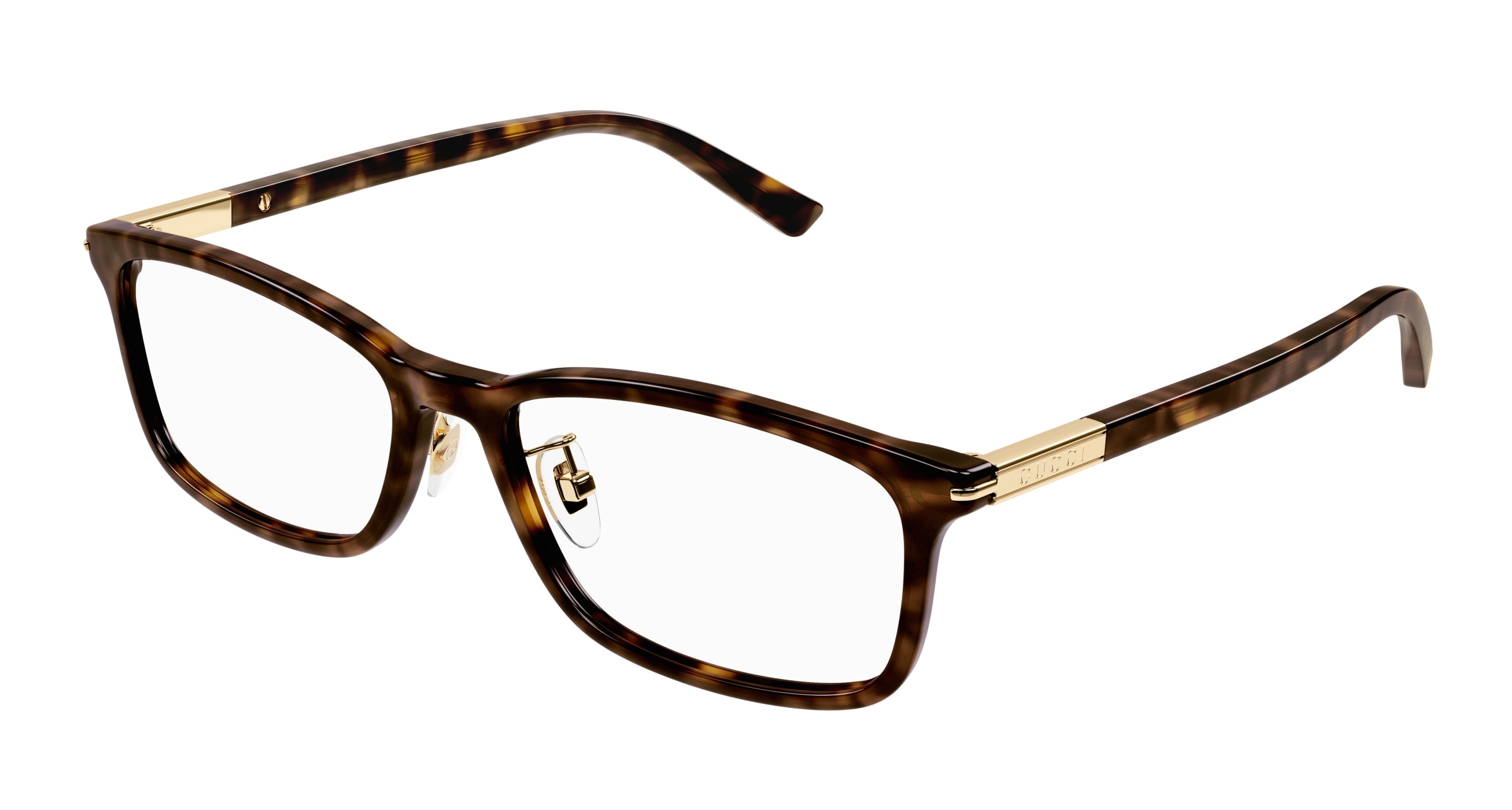 Gucci Donna Gucci GG1506OJ 002 Montature da vista Acetato Havana Trasparente Squadrata