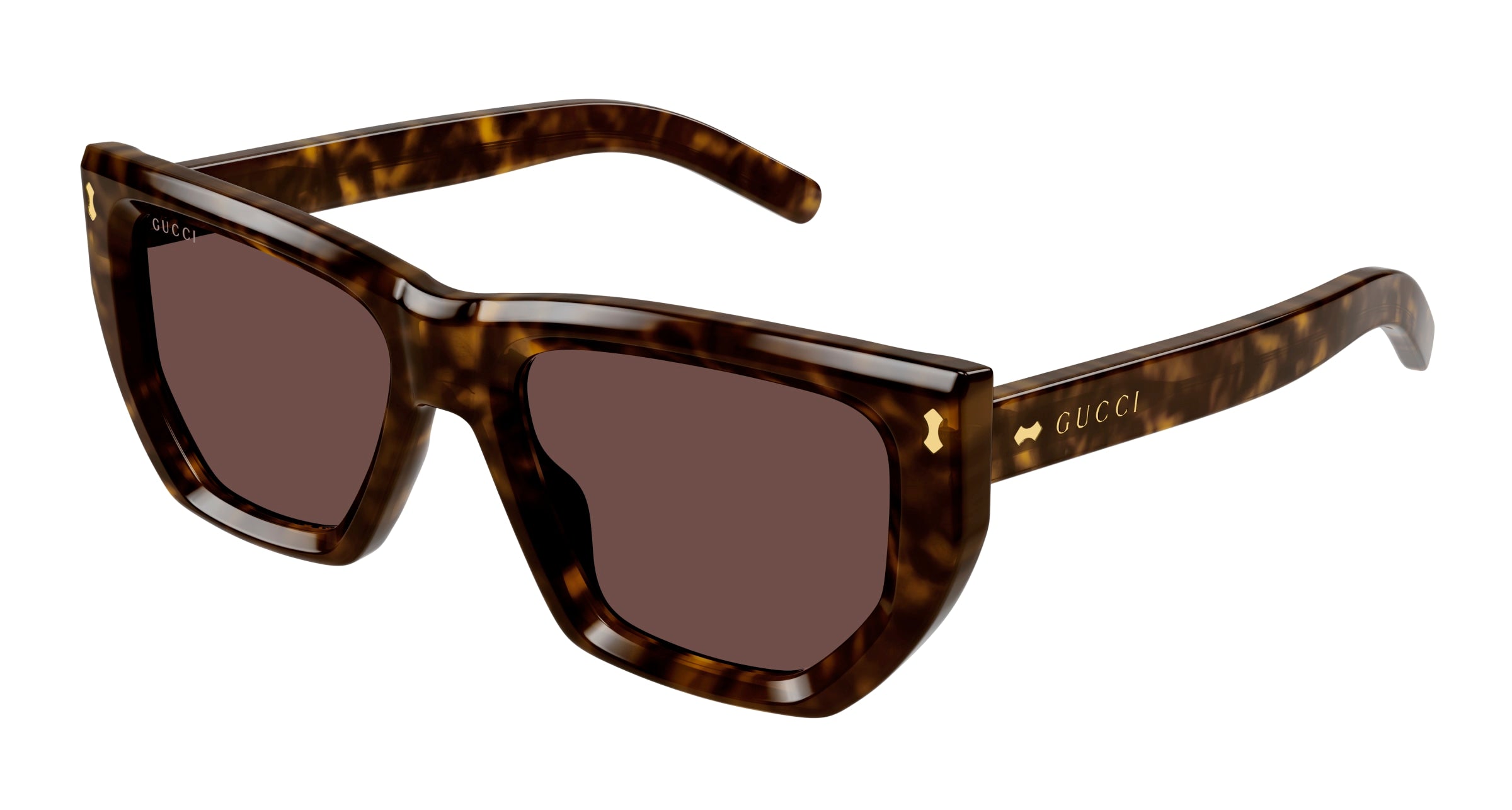 Gucci Donna Gucci GG1520S 002 Occhiali da sole Acetato Havana Marrone Geometrica Gucci Donna Gucci GG1520S 002 Occhiali da sole Acetato Havana Marrone Geometrica