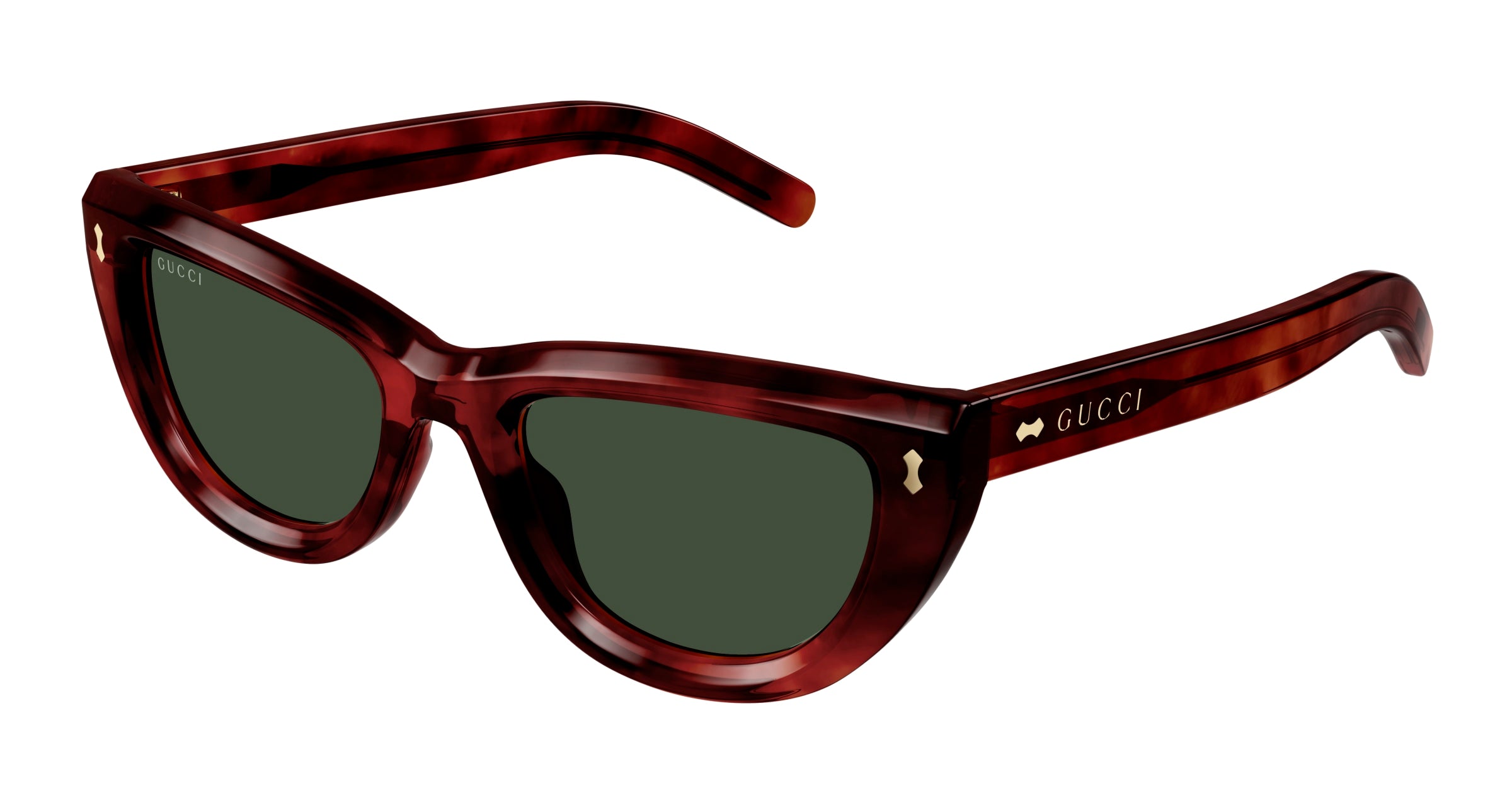 Gucci Donna Gucci GG1521S 002 Occhiali da sole Acetato Havana Verde Cat Eye Gucci Donna Gucci GG1521S 002 Occhiali da sole Acetato Havana Verde Cat Eye