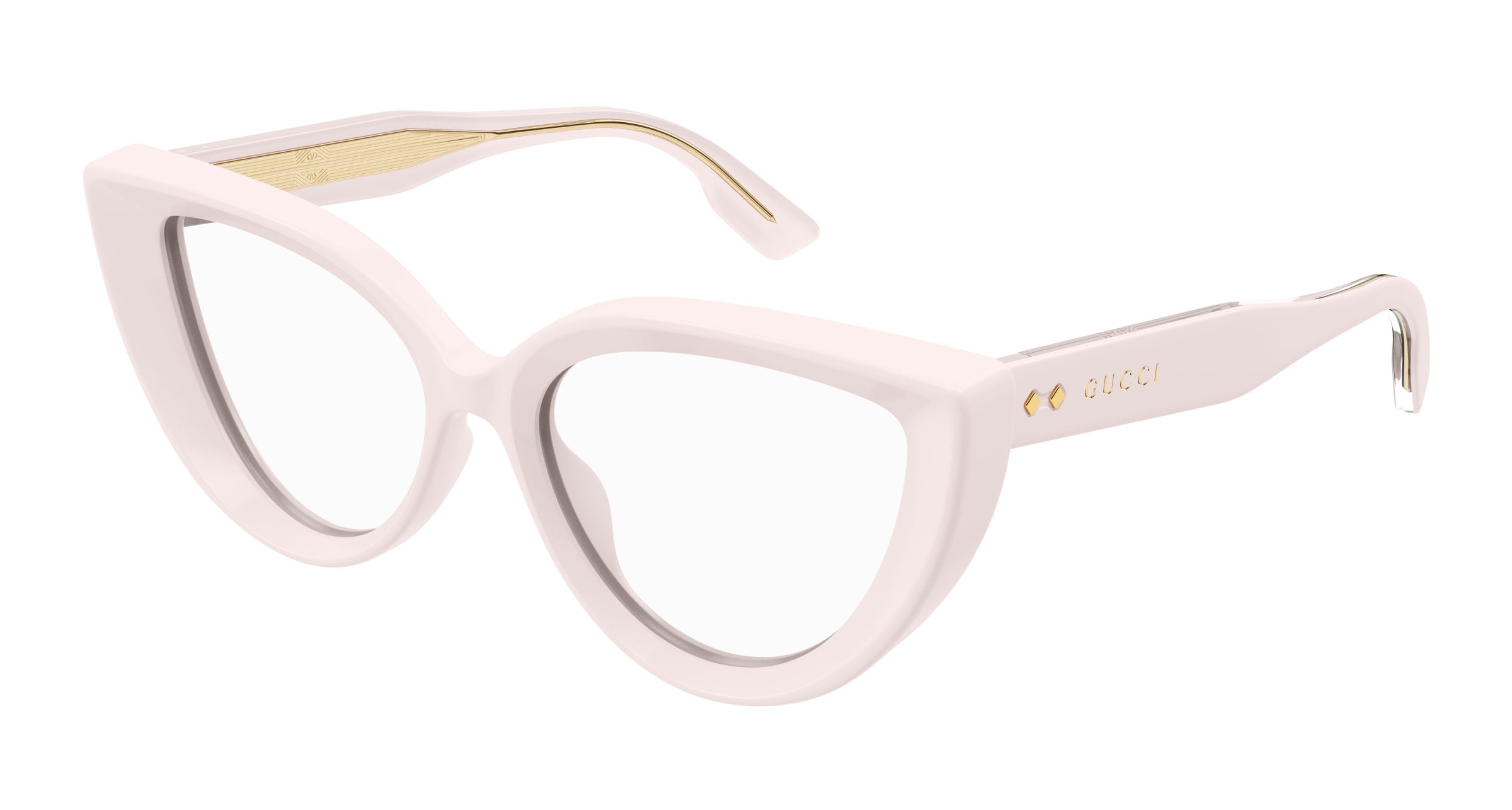 Gucci Donna Gucci GG1530O 004 Montature da vista Acetato Avorio Trasparente Cat Eye Gucci Donna Gucci GG1530O 004 Montature da vista Acetato Avorio Trasparente Cat Eye