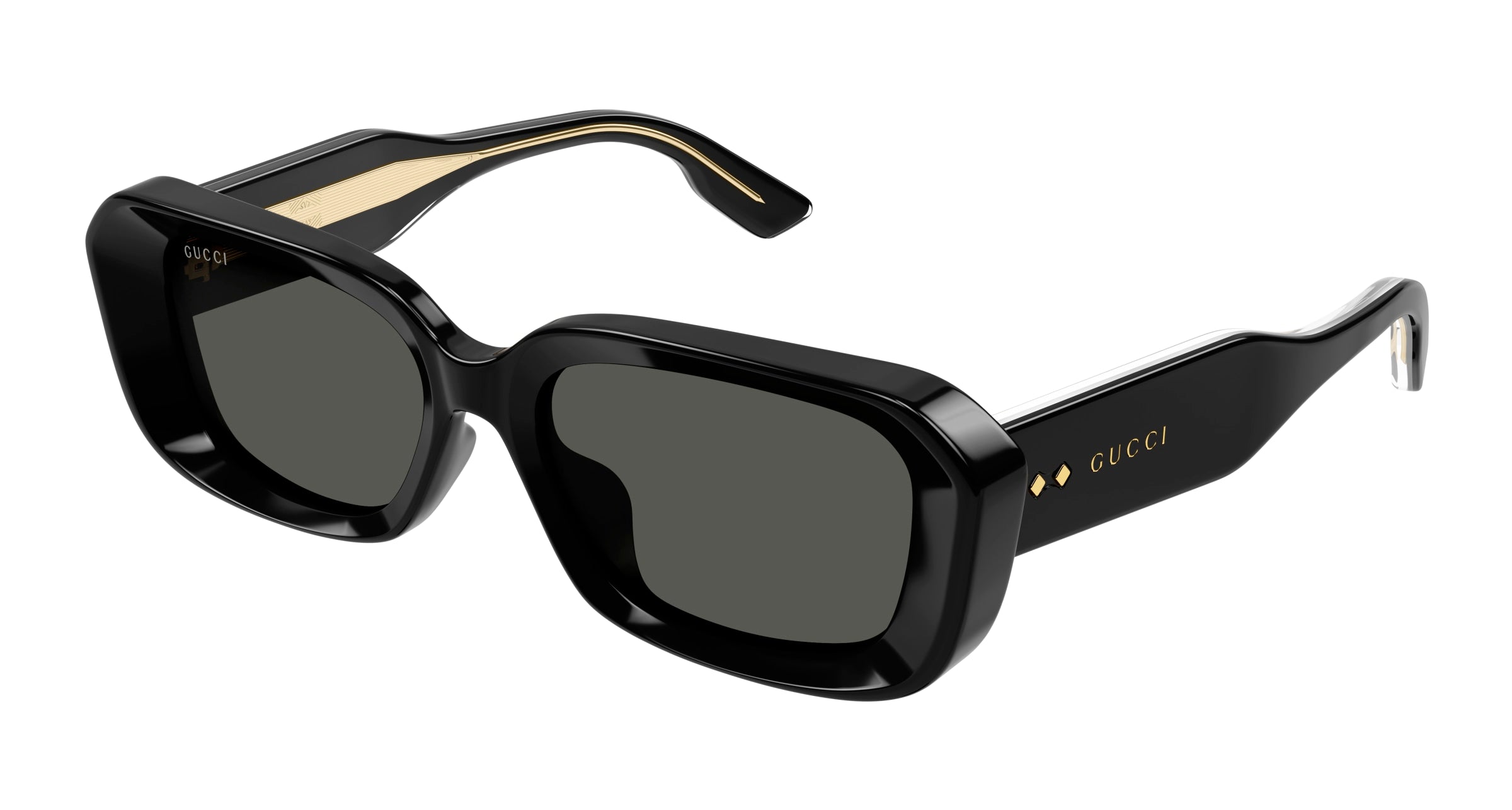 Gucci Donna Gucci GG1531SK 001 Occhiali da sole Acetato Nero Grigio Squadrata