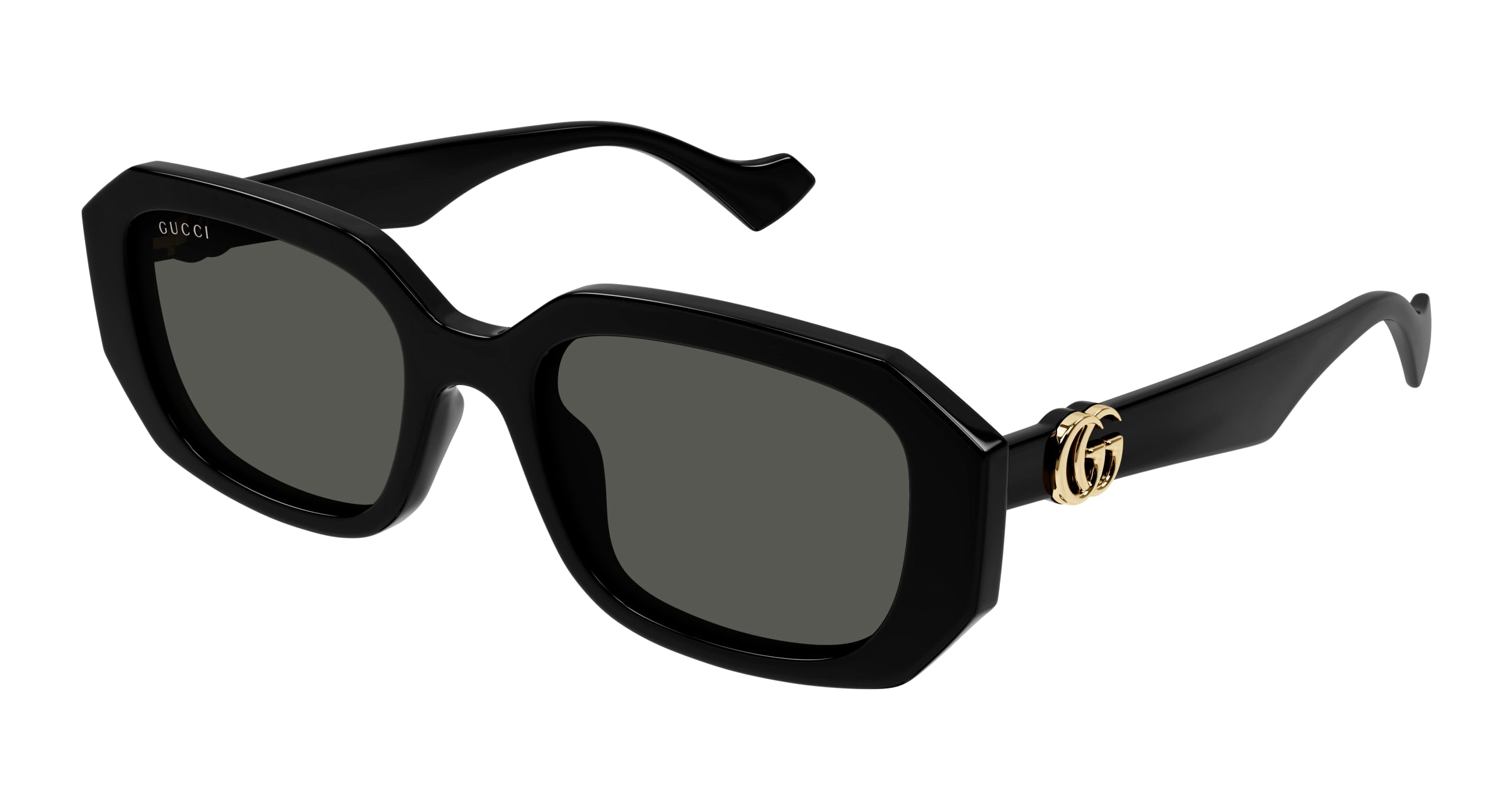 Gucci Donna Gucci GG1535S 001 Occhiali da sole Iniettato Nero Grigio Squadrata