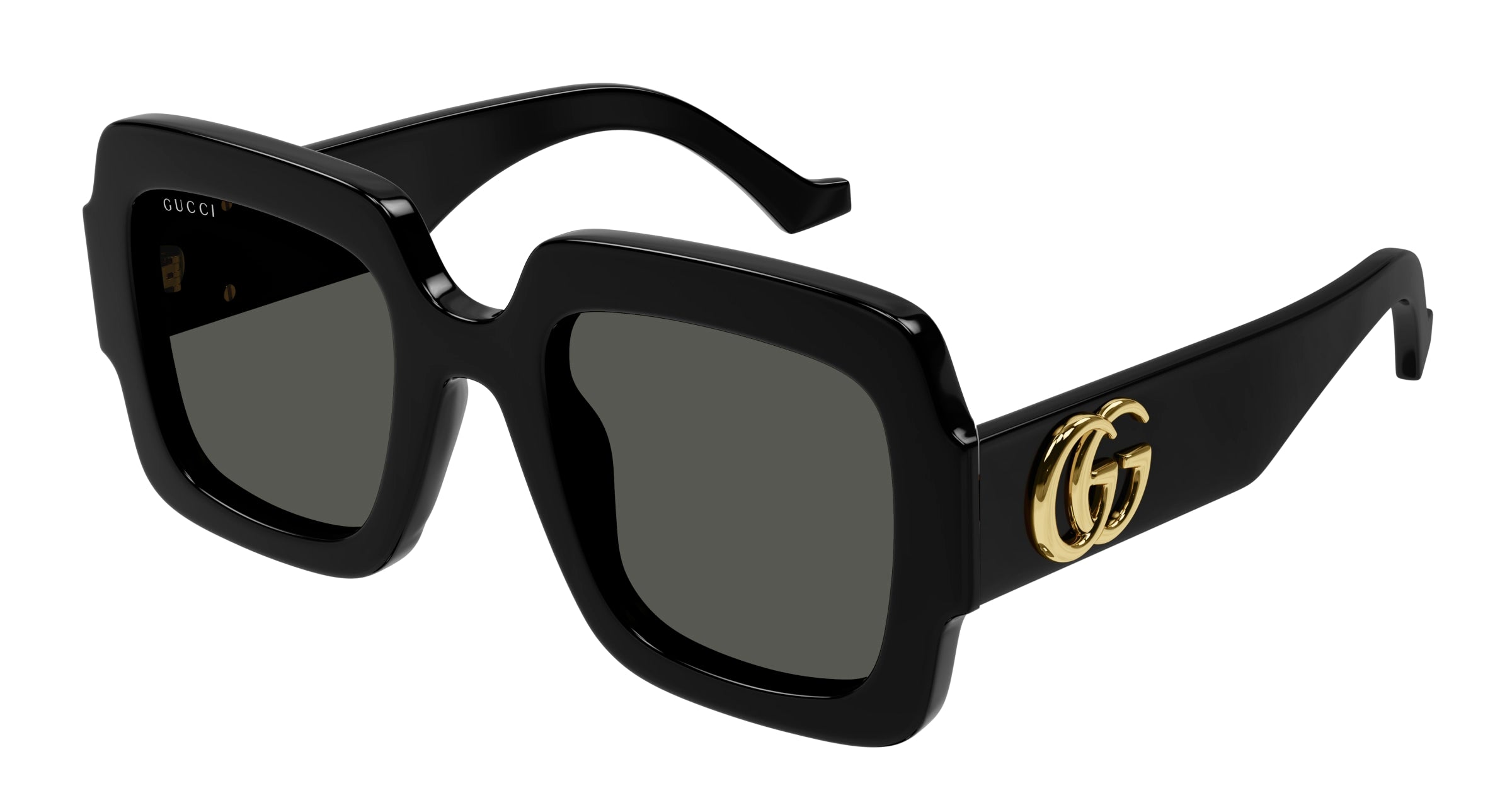 Gucci Donna Gucci GG1547S 001 Occhiali da sole Acetato Nero Grigio Squadrata