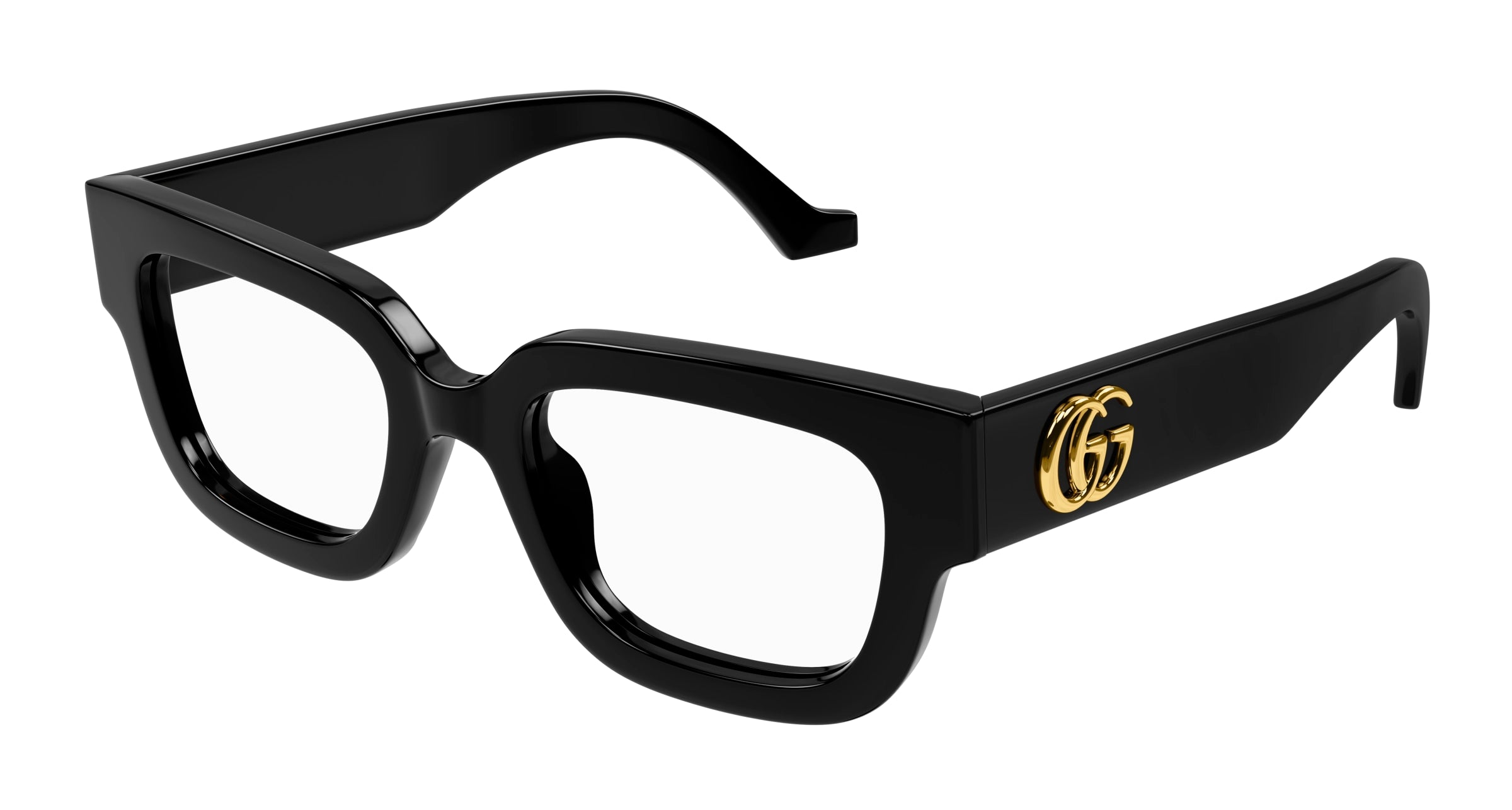 Gucci Donna Gucci GG1548O 001 Montature da vista Acetato Nero Trasparente Squadrata Gucci Donna Gucci GG1548O 001 Montature da vista Acetato Nero Trasparente Squadrata
