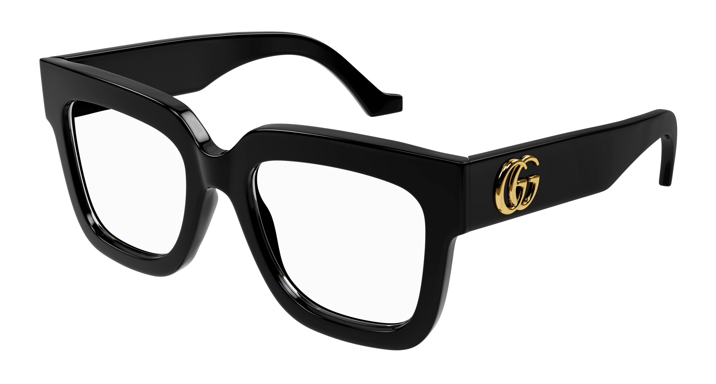 Gucci Donna Gucci GG1549O 001 Montature da vista Acetato Nero Trasparente Squadrata Gucci Donna Gucci GG1549O 001 Montature da vista Acetato Nero Trasparente Squadrata