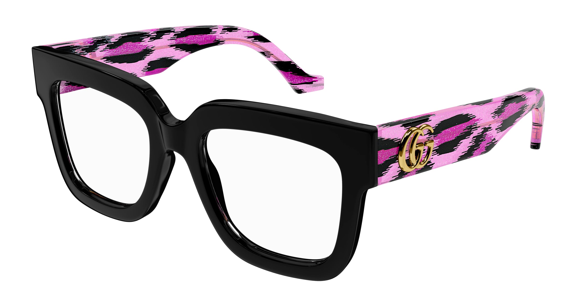 Gucci Donna Gucci GG1549O 003 Montature da vista Acetato Nero Trasparente Squadrata