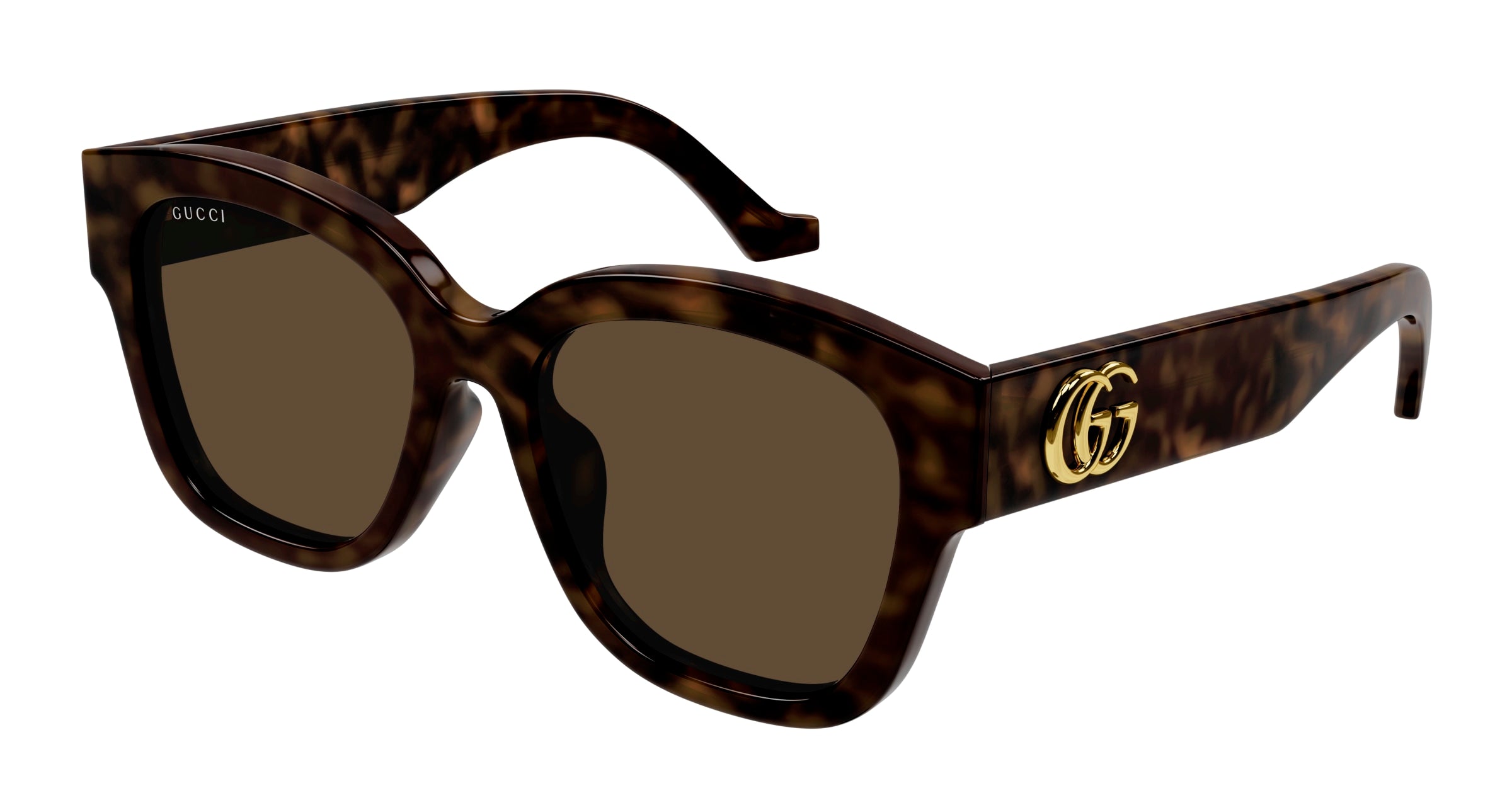 Gucci Donna Gucci GG1550SK 002 Occhiali da sole Acetato Havana Marrone Rotonda