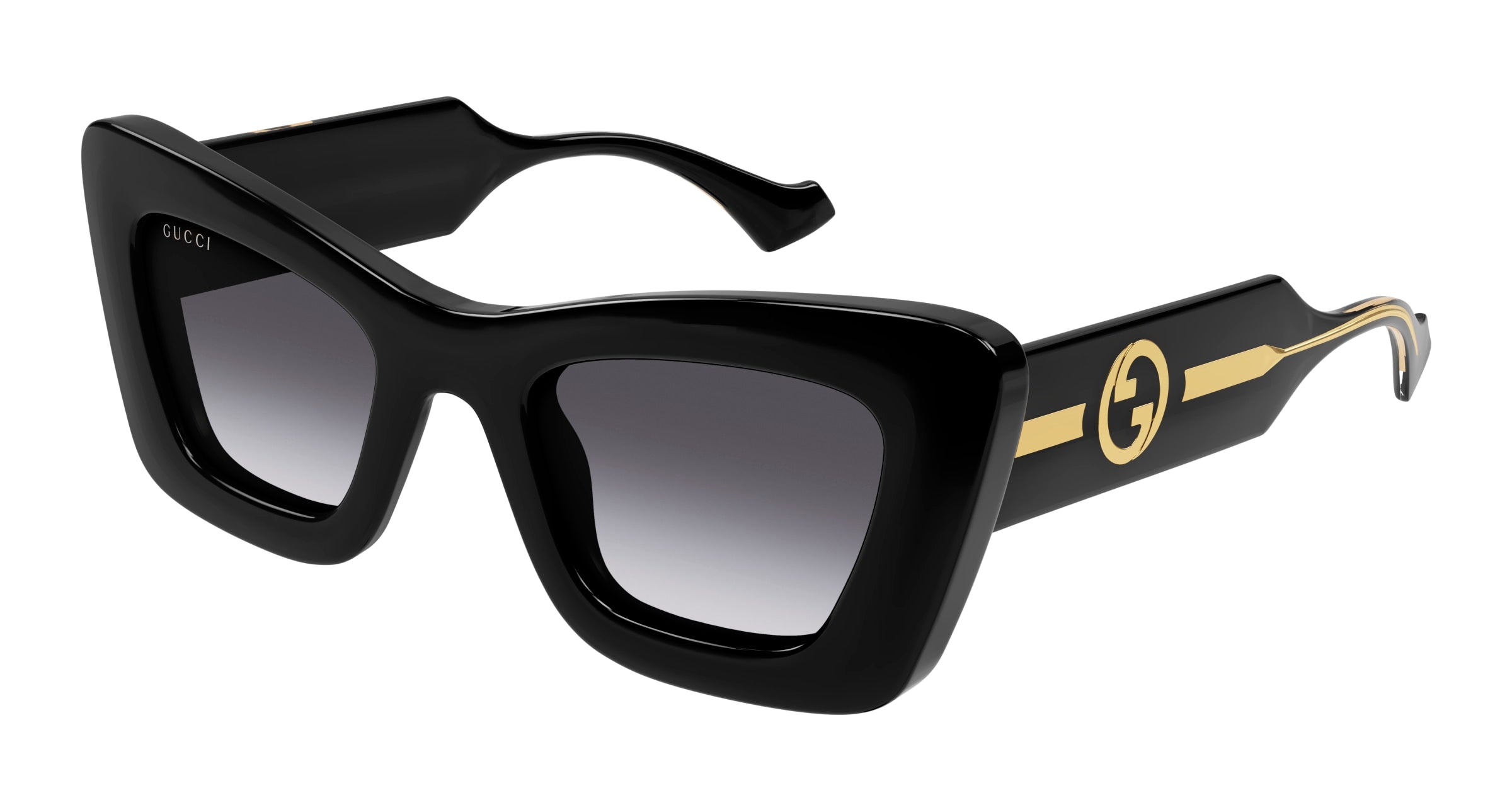 Gucci Donna Gucci GG1552S 001 Occhiali da sole Iniettato Nero Grigio Cat Eye Gucci Donna Gucci GG1552S 001 Occhiali da sole Iniettato Nero Grigio Cat Eye