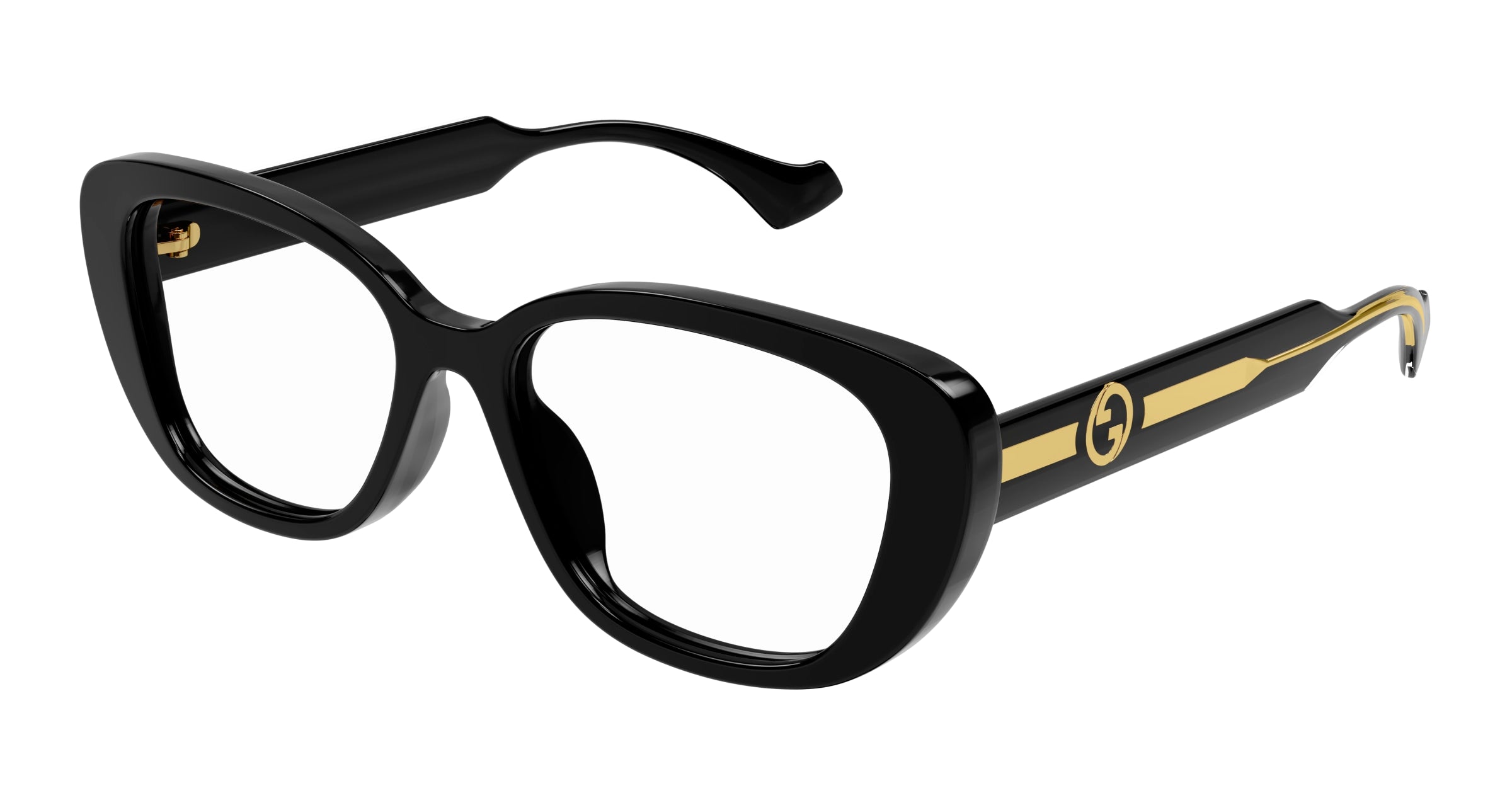 Gucci Donna Gucci GG1559OK 001 Montature da vista Acetato Nero Trasparente Rotonda Gucci Donna Gucci GG1559OK 001 Montature da vista Acetato Nero Trasparente Rotonda