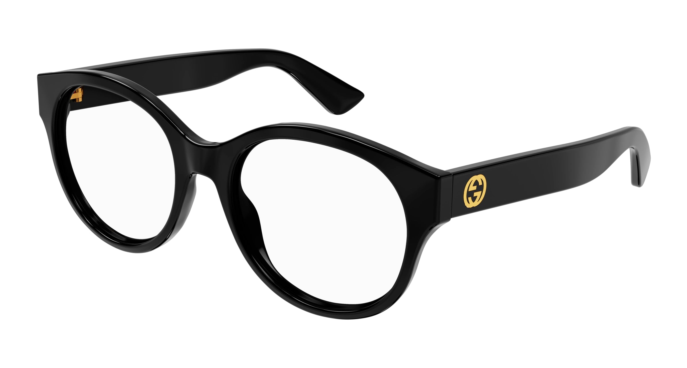 Gucci Donna Gucci GG1580O 001 Montature da vista Iniettato Nero Trasparente Rotonda Gucci Donna Gucci GG1580O 001 Montature da vista Iniettato Nero Trasparente Rotonda