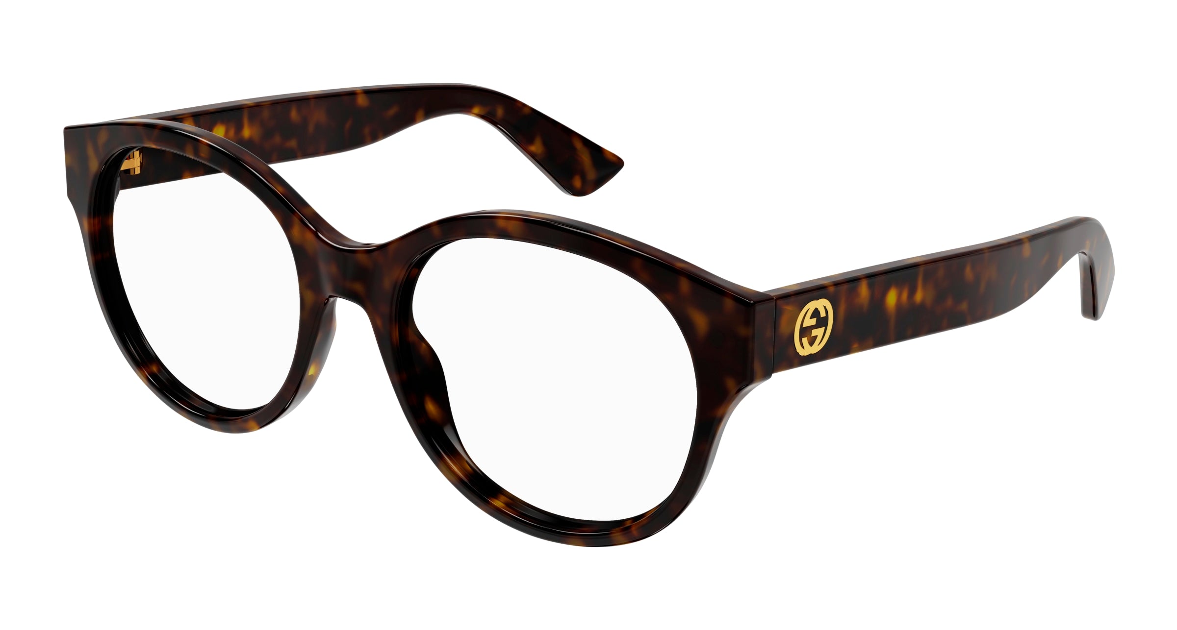 Gucci Donna Gucci GG1580O 002 Montature da vista Iniettato Havana Trasparente Rotonda Gucci Donna Gucci GG1580O 002 Montature da vista Iniettato Havana Trasparente Rotonda