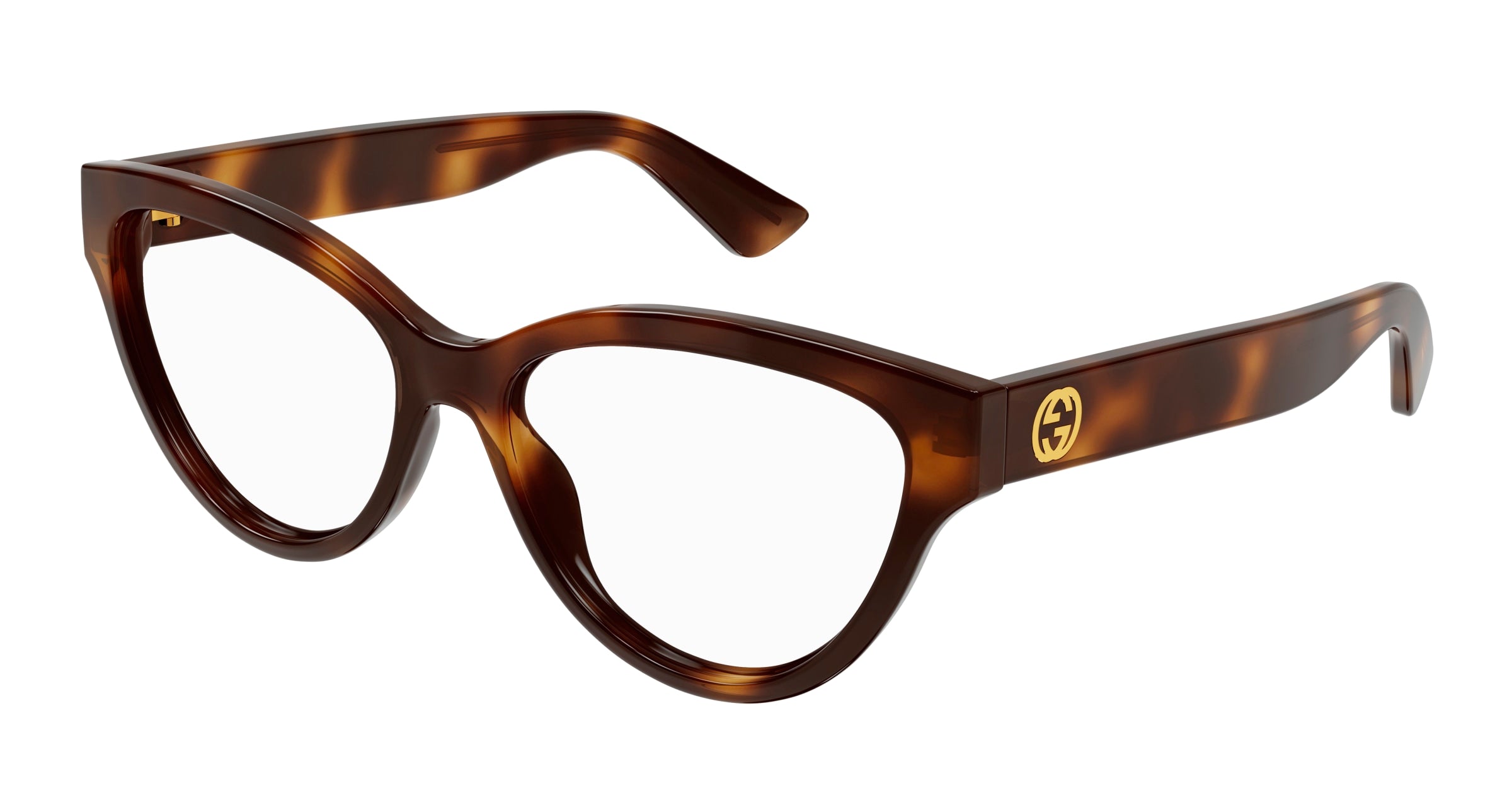Gucci Donna Gucci GG1581O 002 Montature da vista Iniettato Havana Trasparente Rotonda