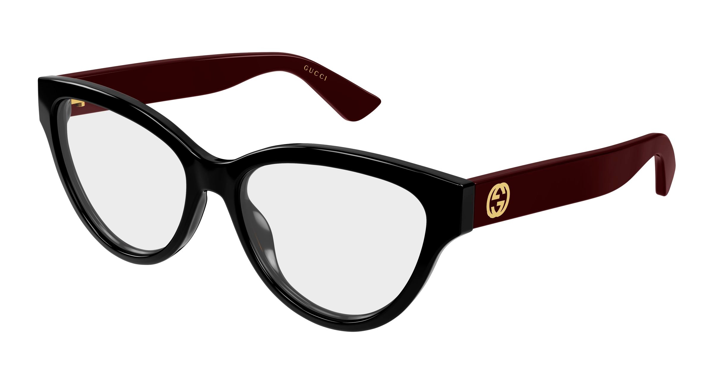 Gucci Donna Gucci GG1581O 005 Montature da vista Iniettato Nero Trasparente Rotonda
