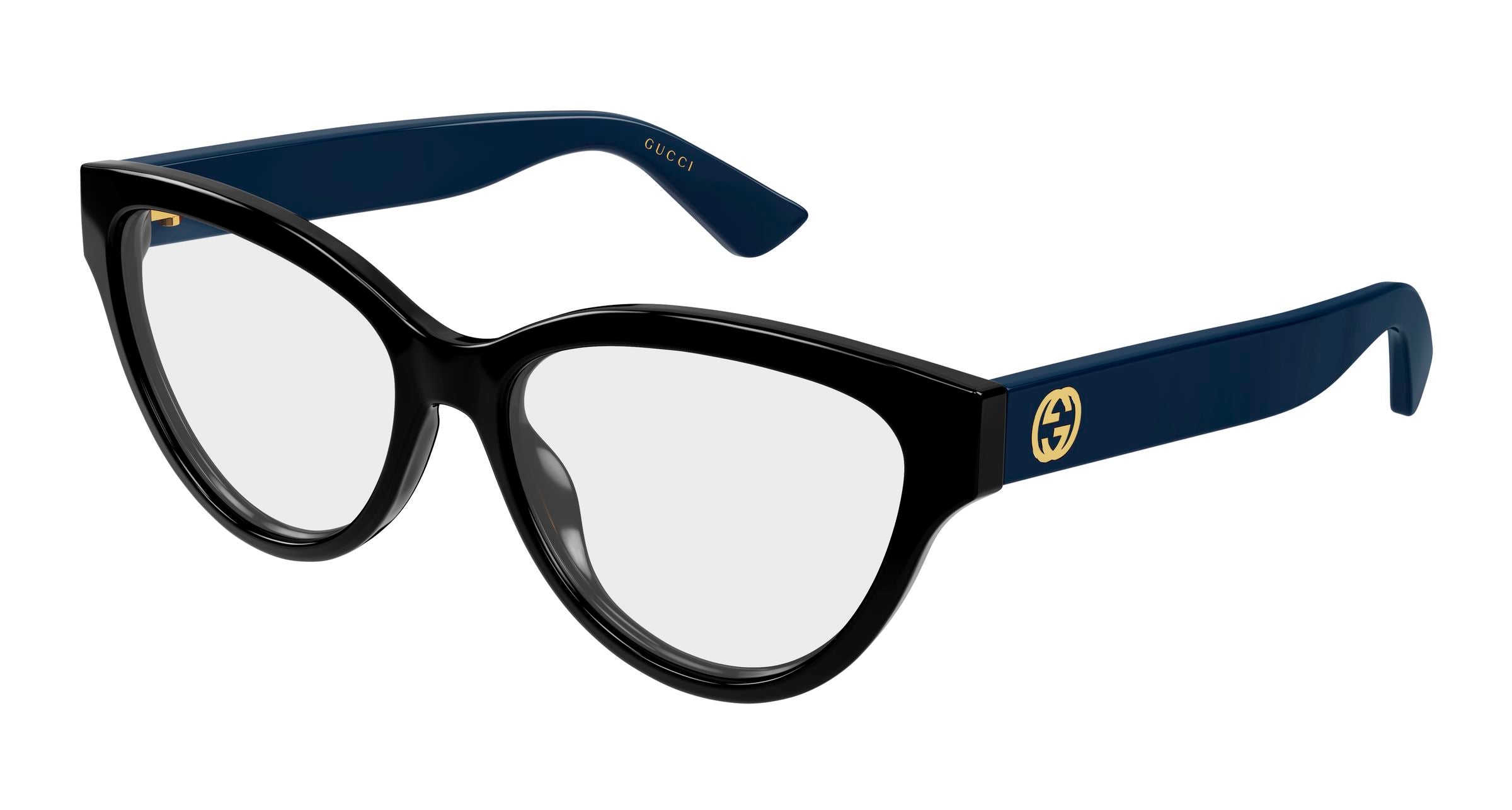 Gucci Donna Gucci GG1581O 006 Montature da vista Iniettato Nero Trasparente Rotonda