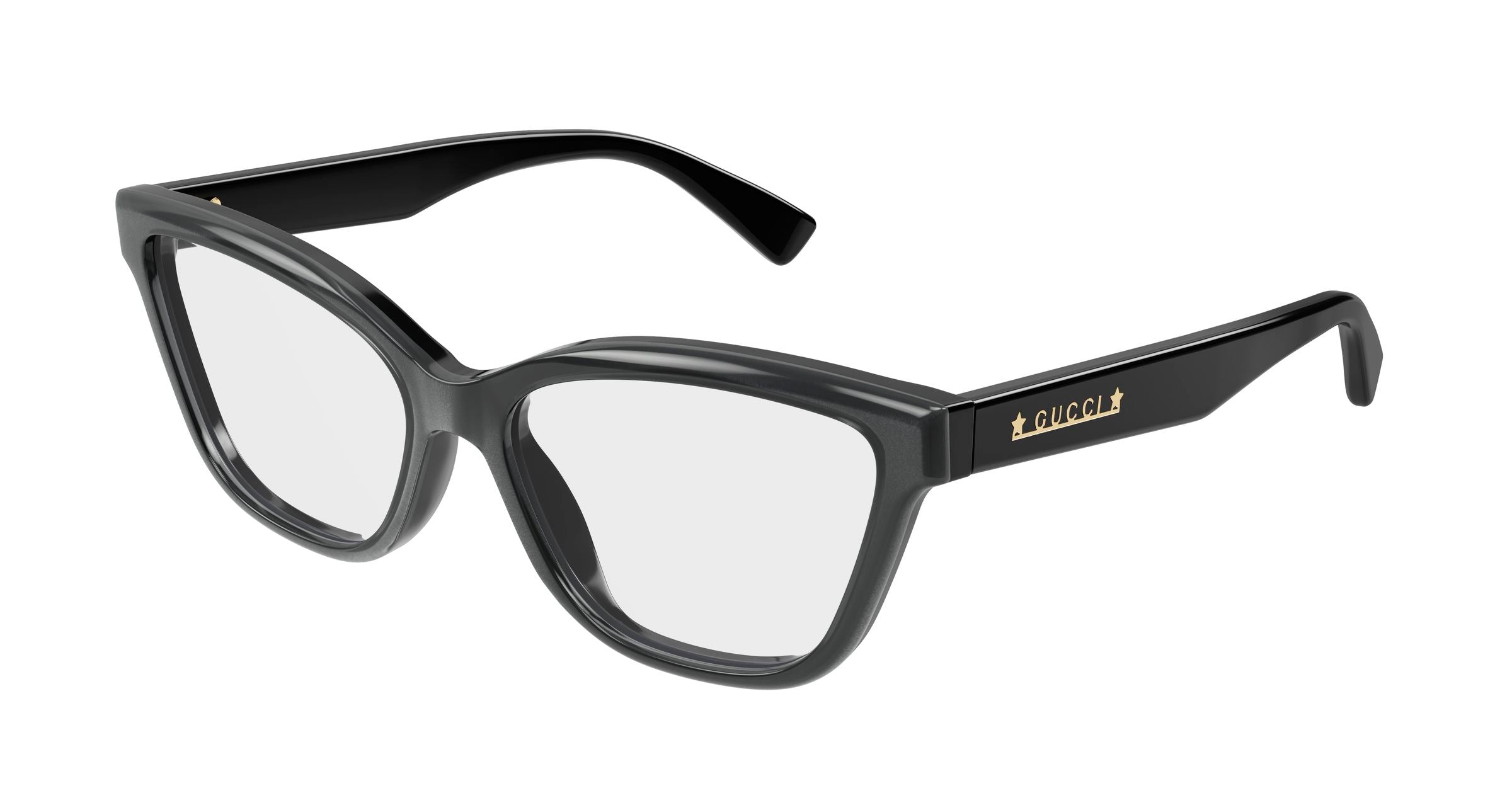 Gucci Donna Gucci GG1589O 001 Montature da vista Acetato Nero Trasparente Cat Eye Gucci Donna Gucci GG1589O 001 Montature da vista Acetato Nero Trasparente Cat Eye